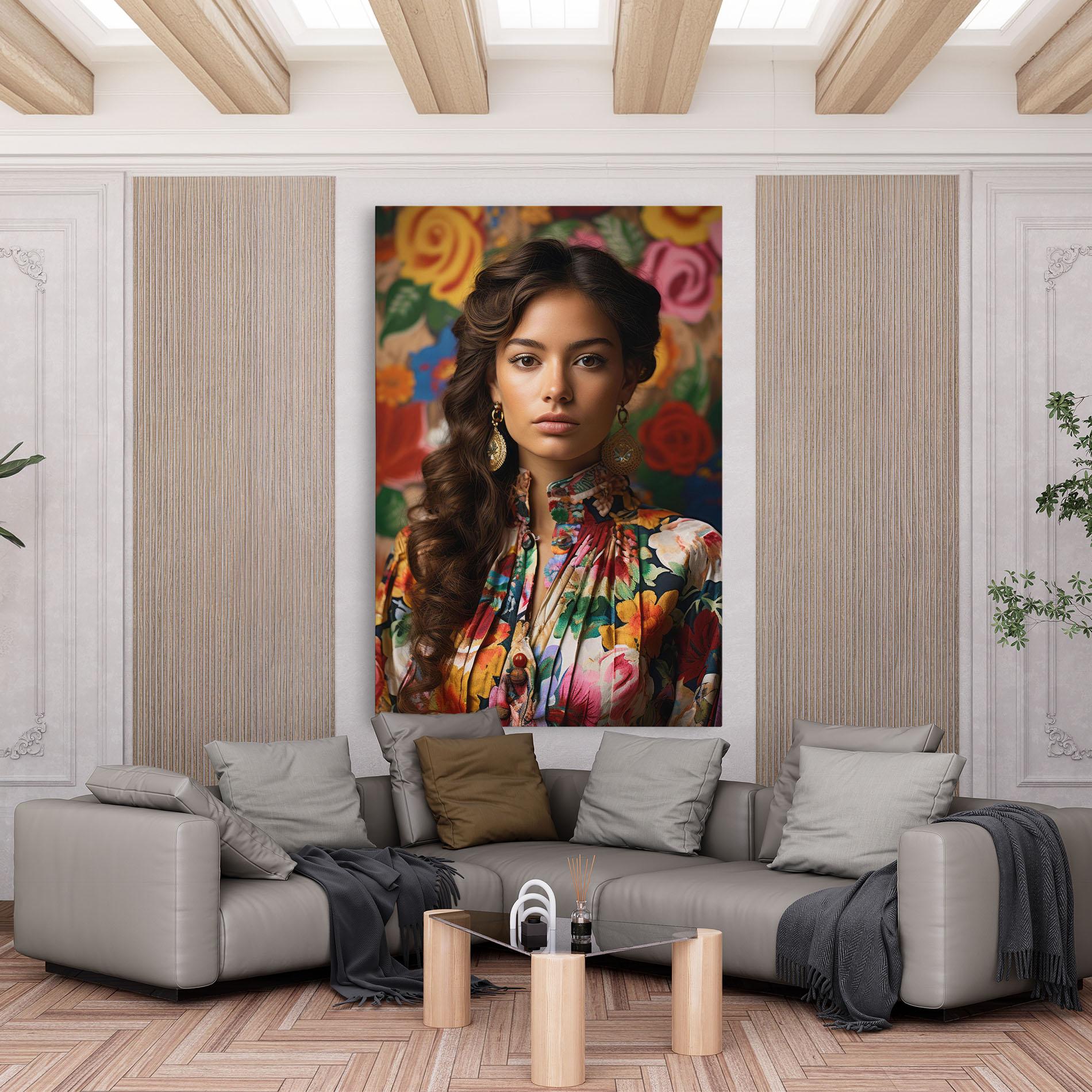 Tablou Canvas Floral Dress Long Hair mockup 6