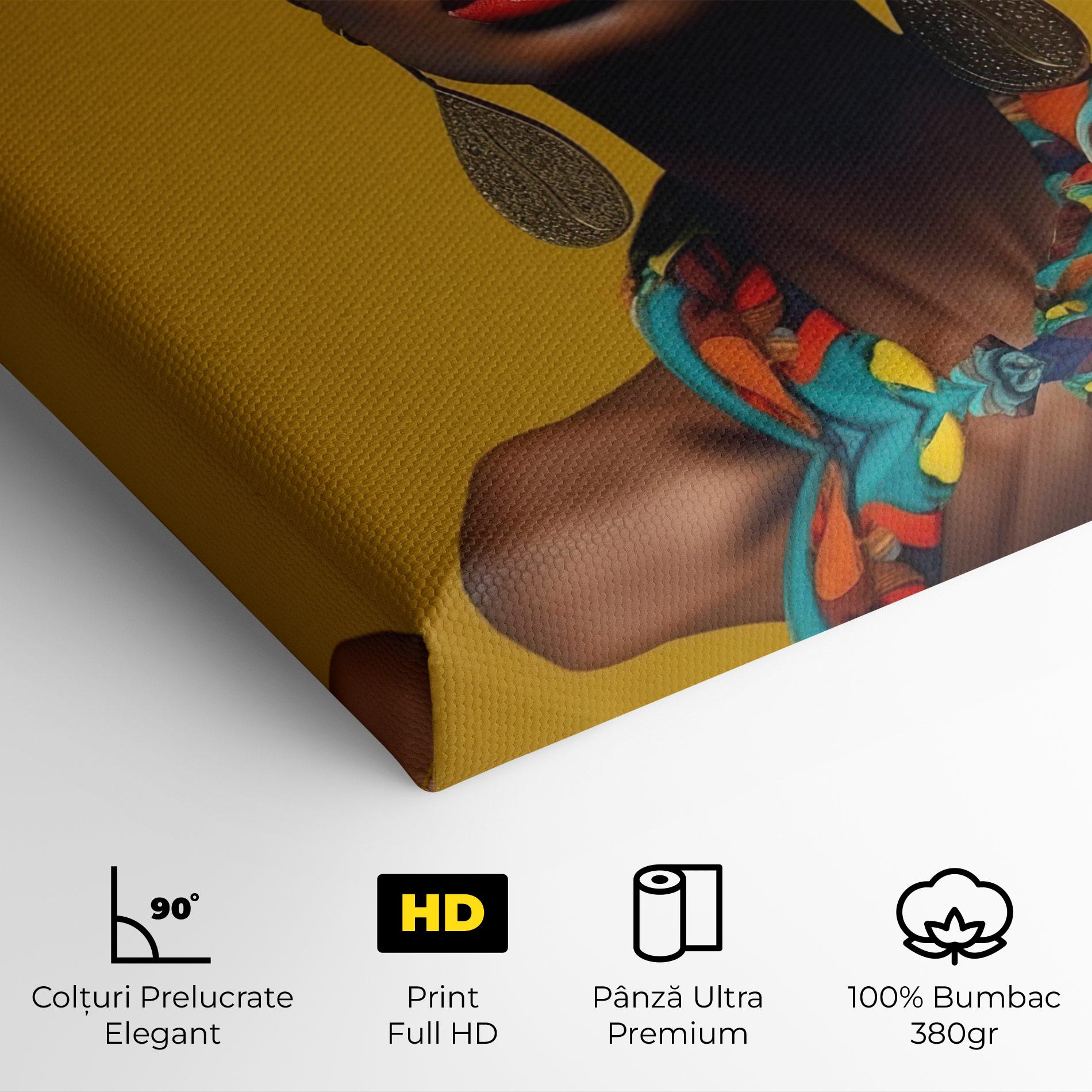Tablou Canvas African Yellow Portrait mockup 4