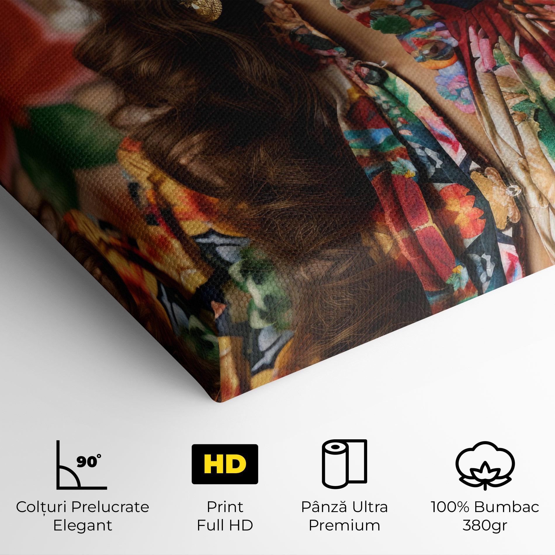 Tablou Canvas Floral Dress Long Hair mockup 4