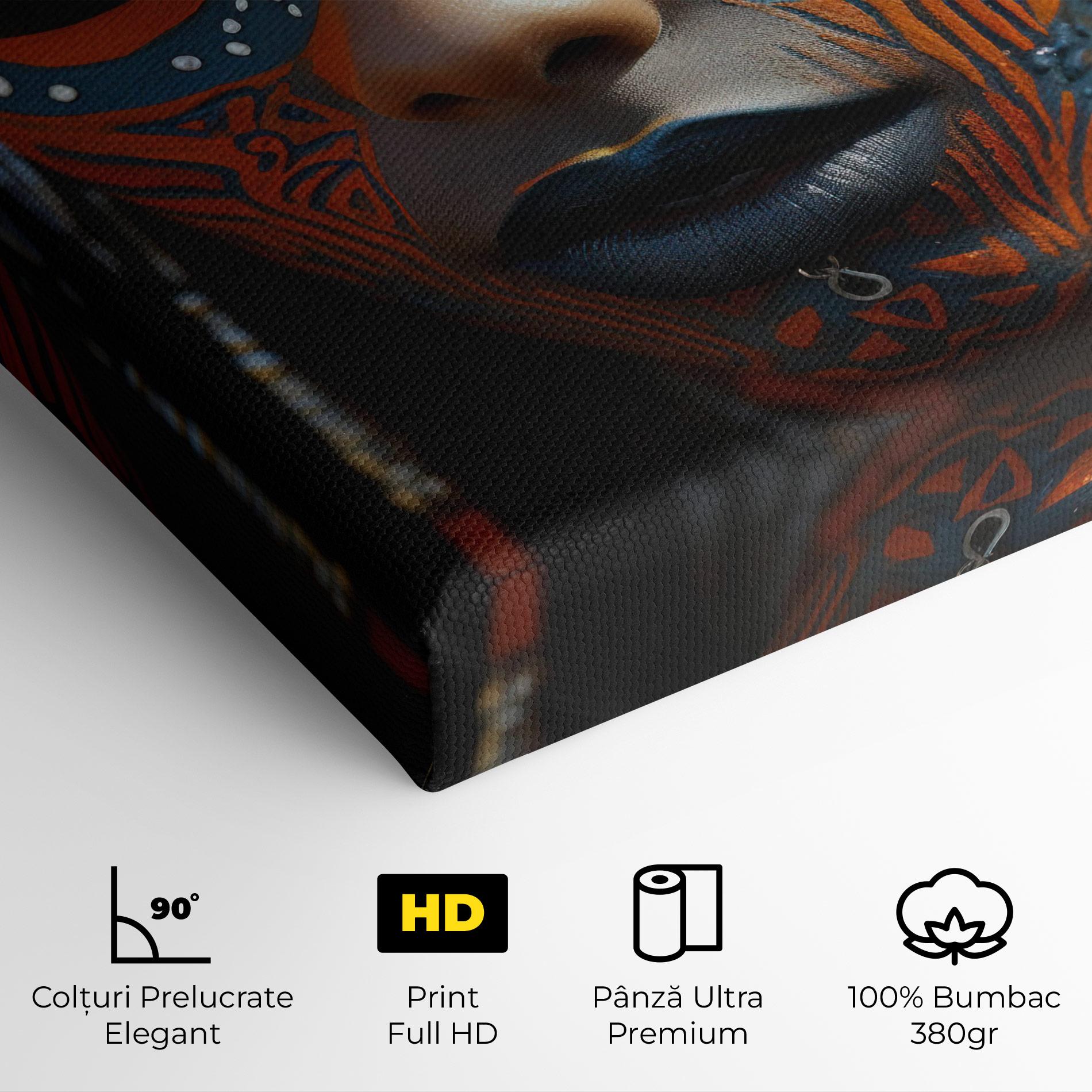 Tablou Canvas Orange Tribal Paint mockup 4