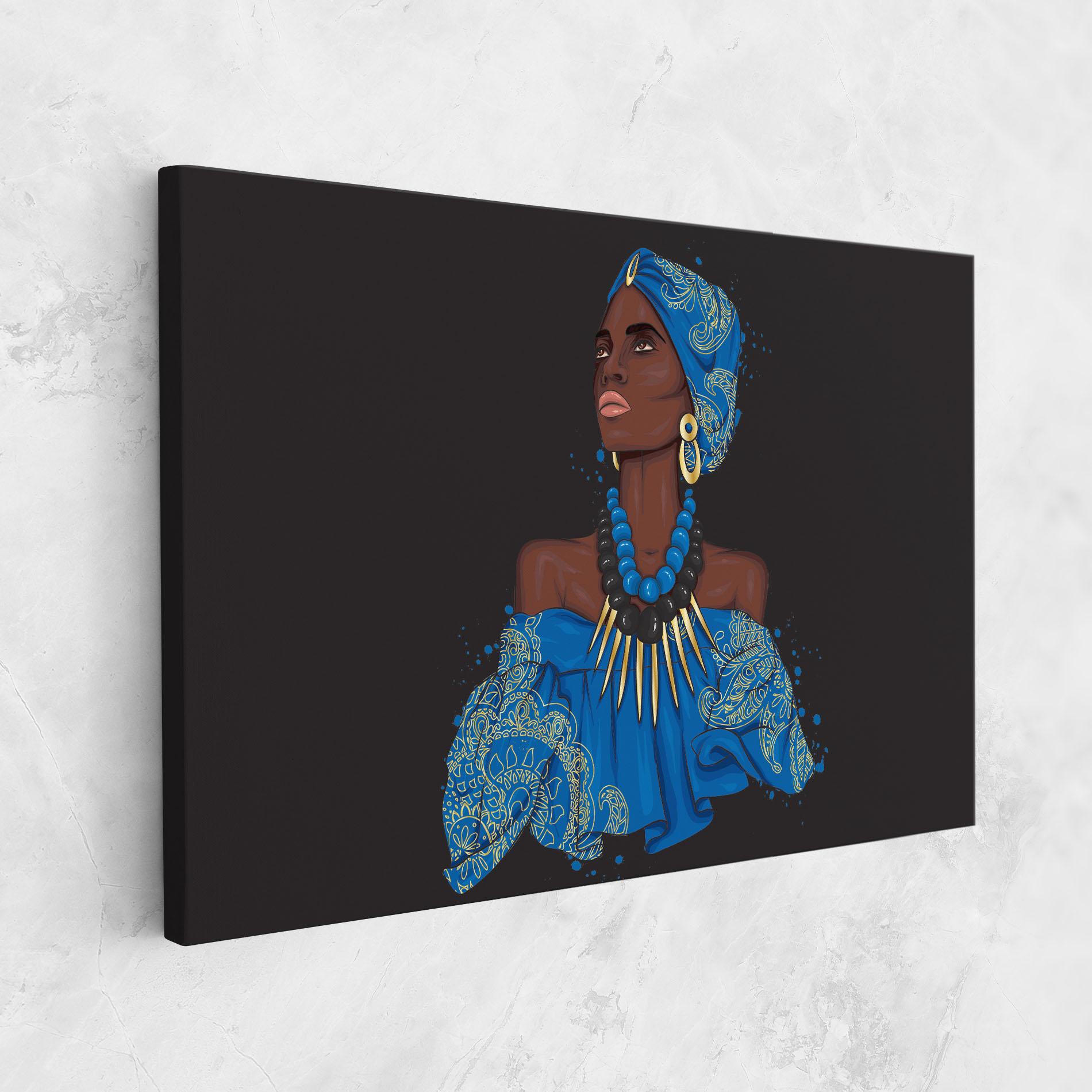 Tablou Canvas Blue African Outfit mockup 1