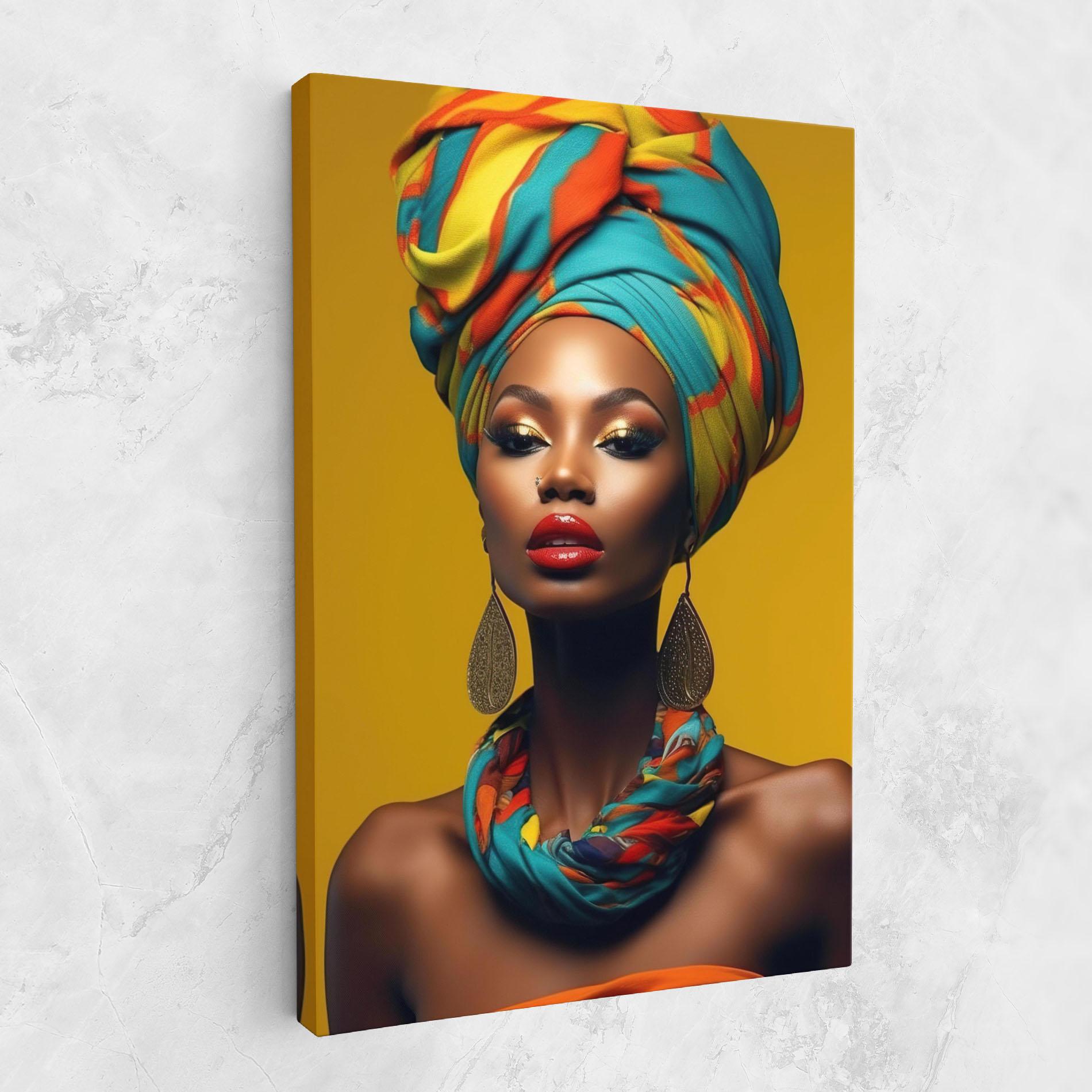 Tablou Canvas African Yellow Portrait mockup 1