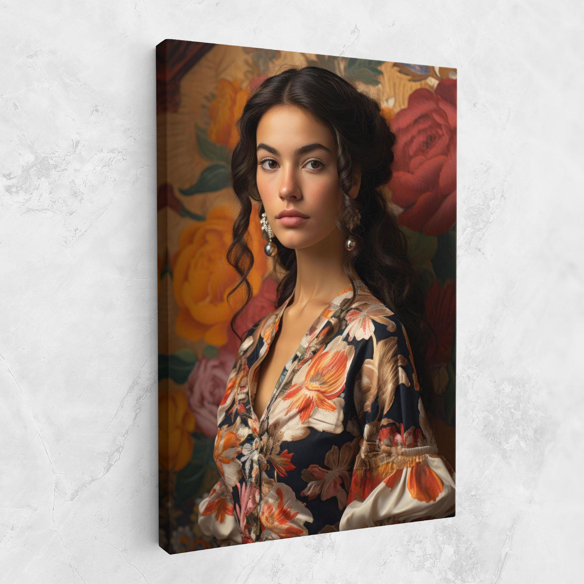 Tablou Canvas Floral Dress Lady mockup 1