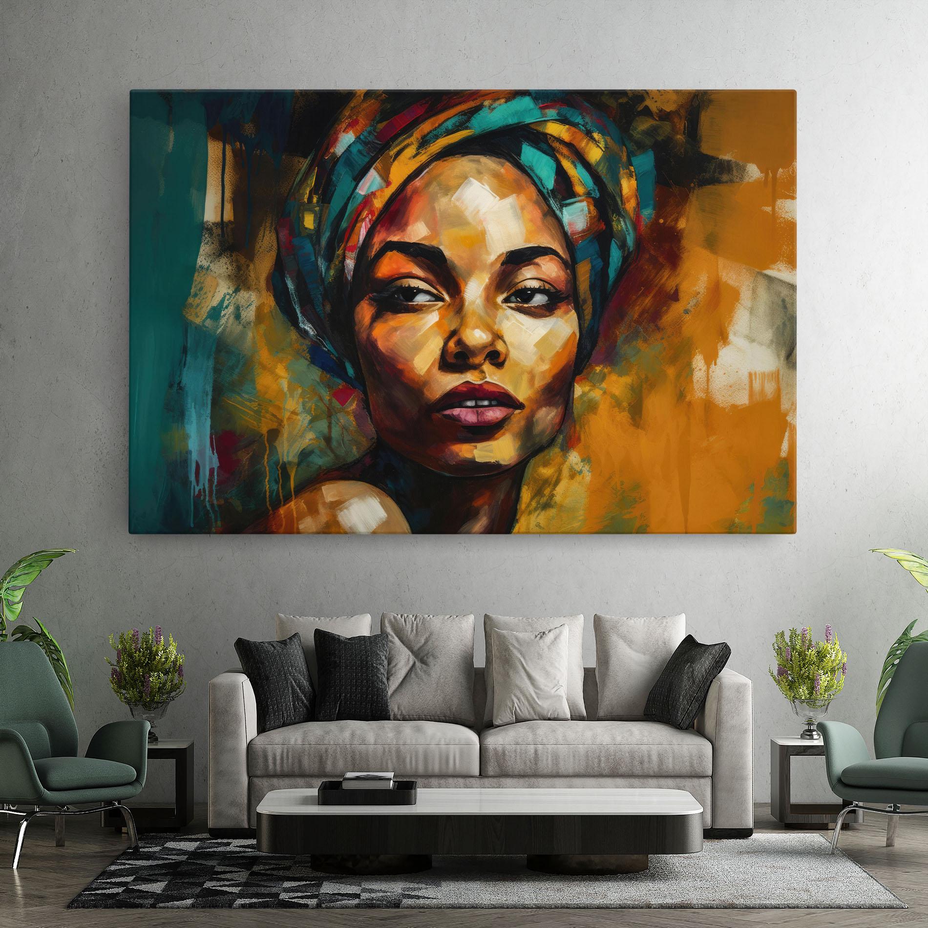 Tablou Canvas African Woman Looking mockup 7