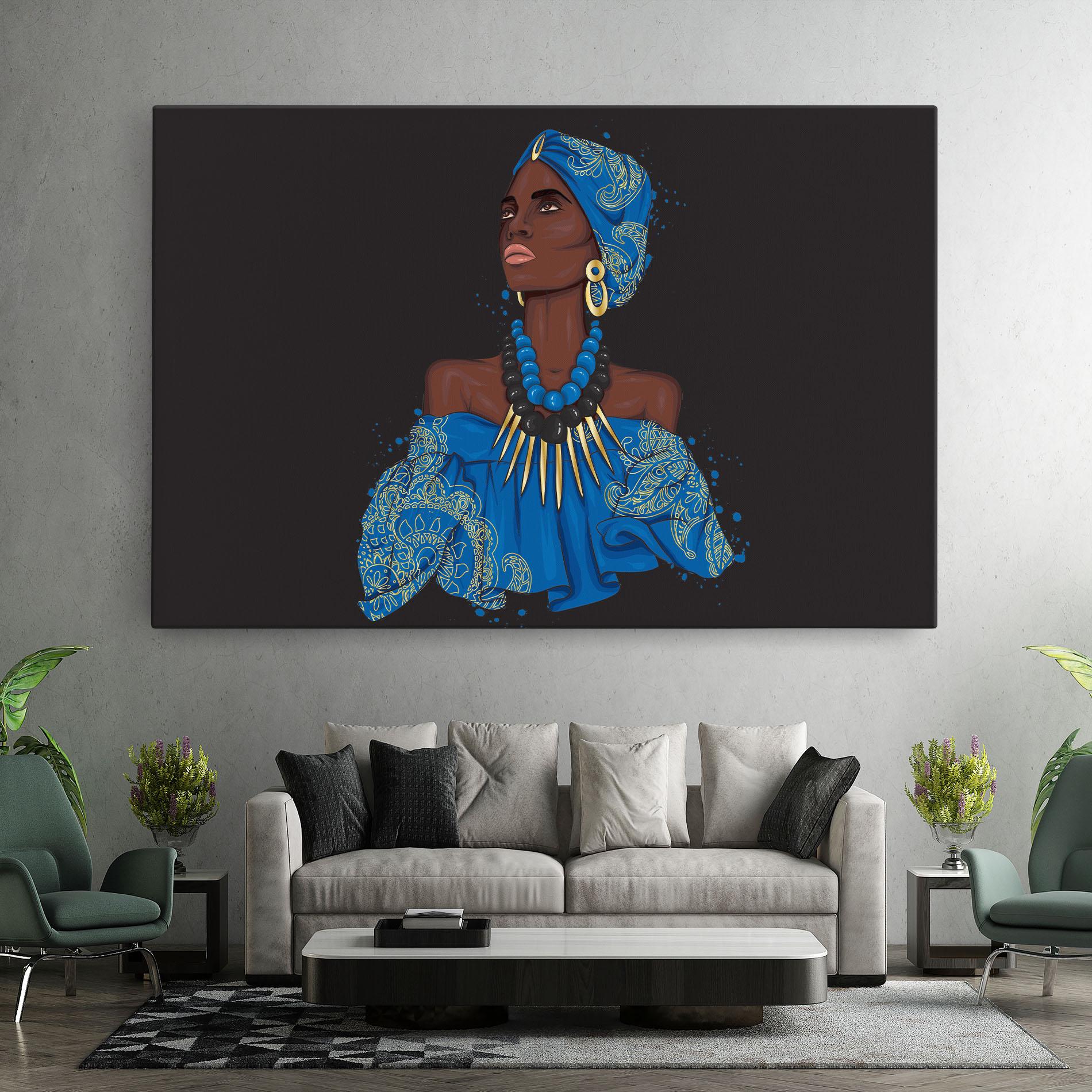 Tablou Canvas Blue African Outfit mockup 7