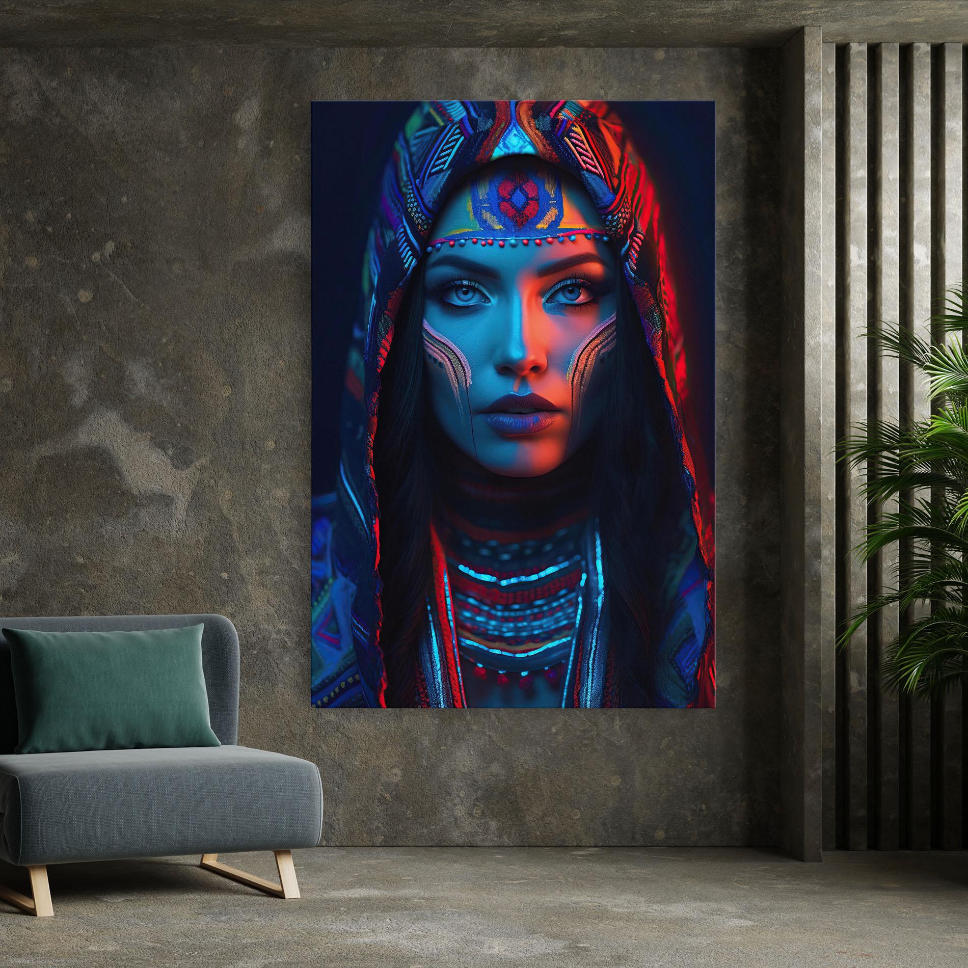 Tablou Canvas Blue Red Light Hood mockup 7