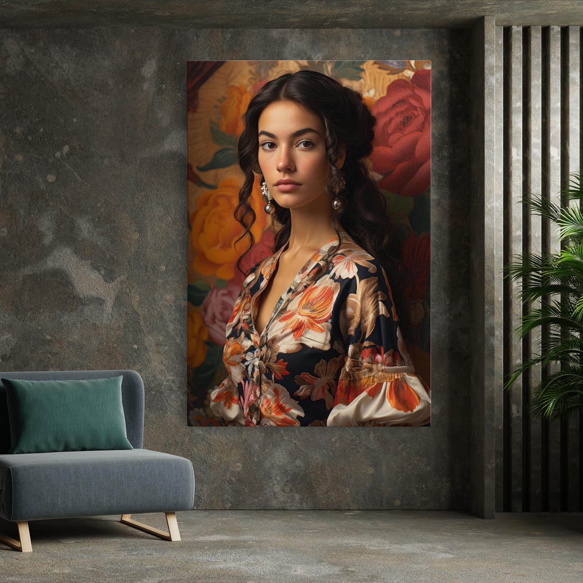 Tablou Canvas Floral Dress Lady mockup 7