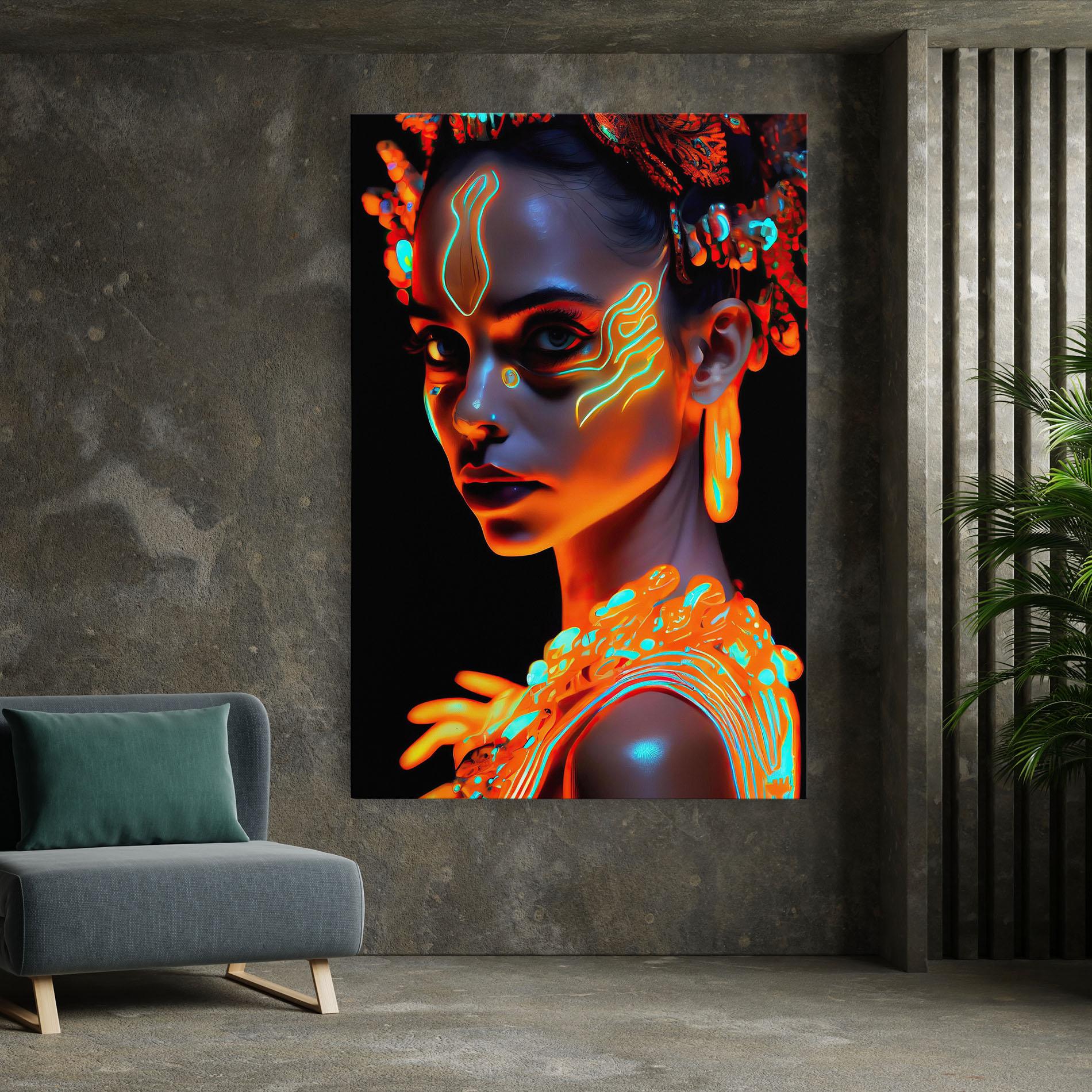 Tablou Canvas Glowing Face Paint mockup 7