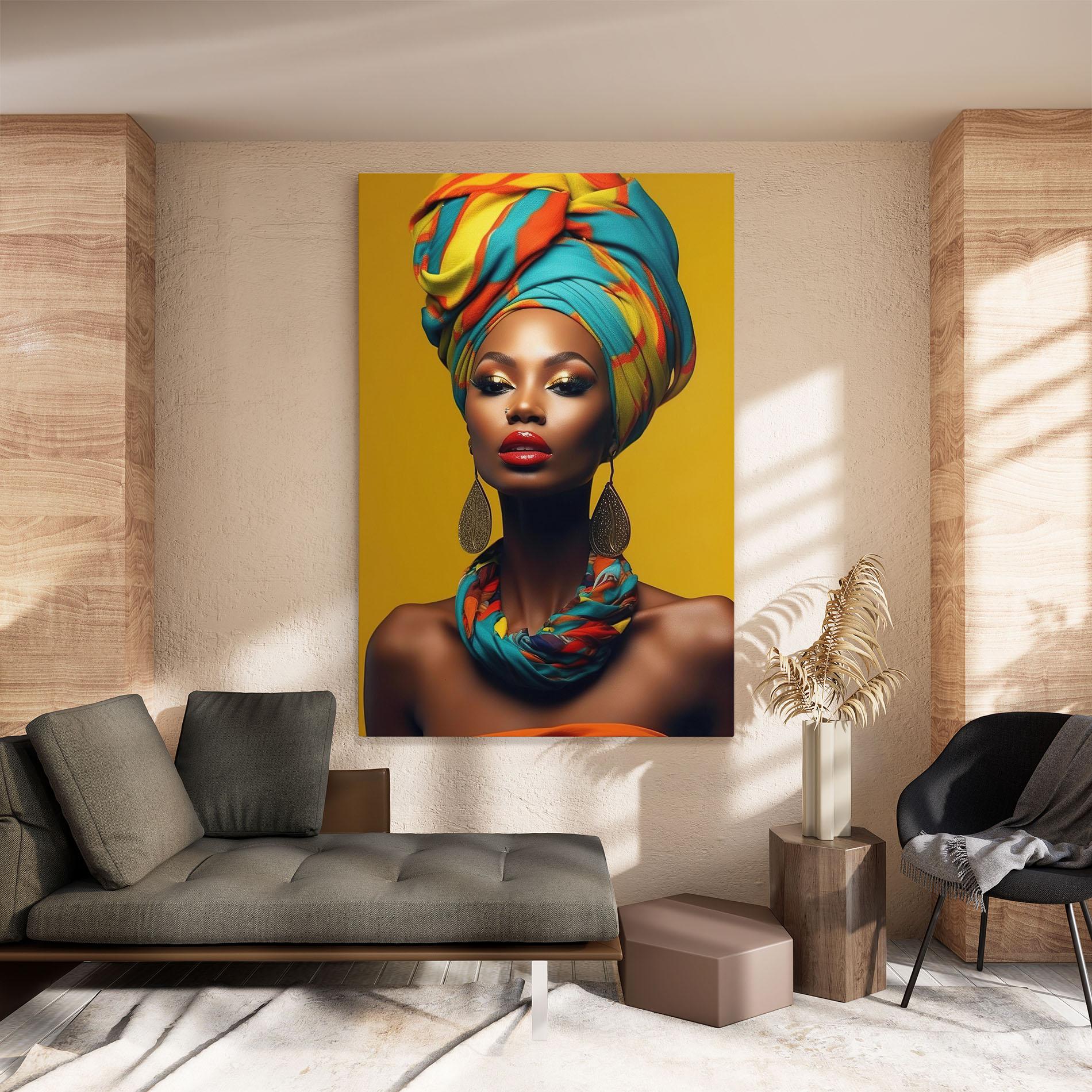 Tablou Canvas African Yellow Portrait mockup 8