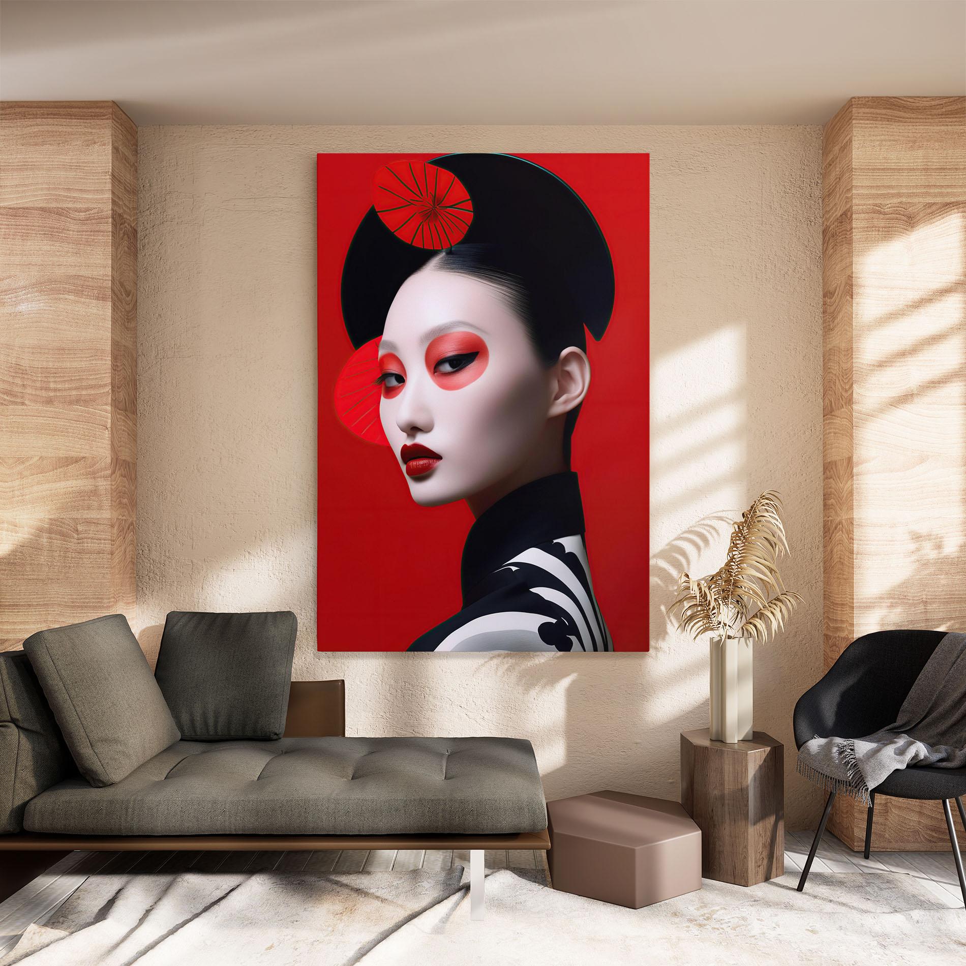 Tablou Canvas Asiatic Red Makeup mockup 8