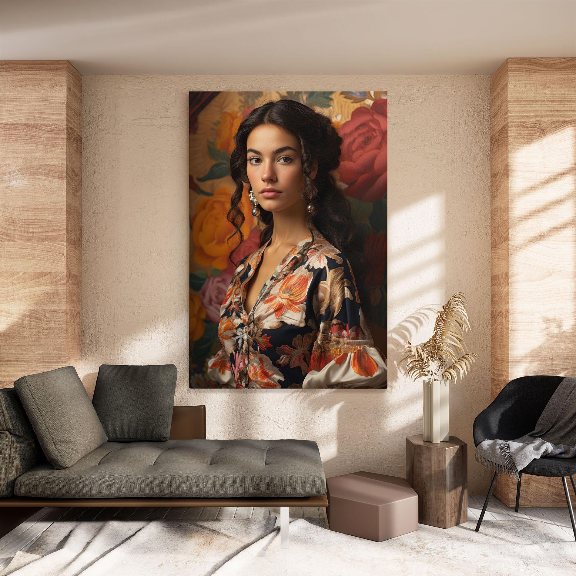 Tablou Canvas Floral Dress Lady mockup 8