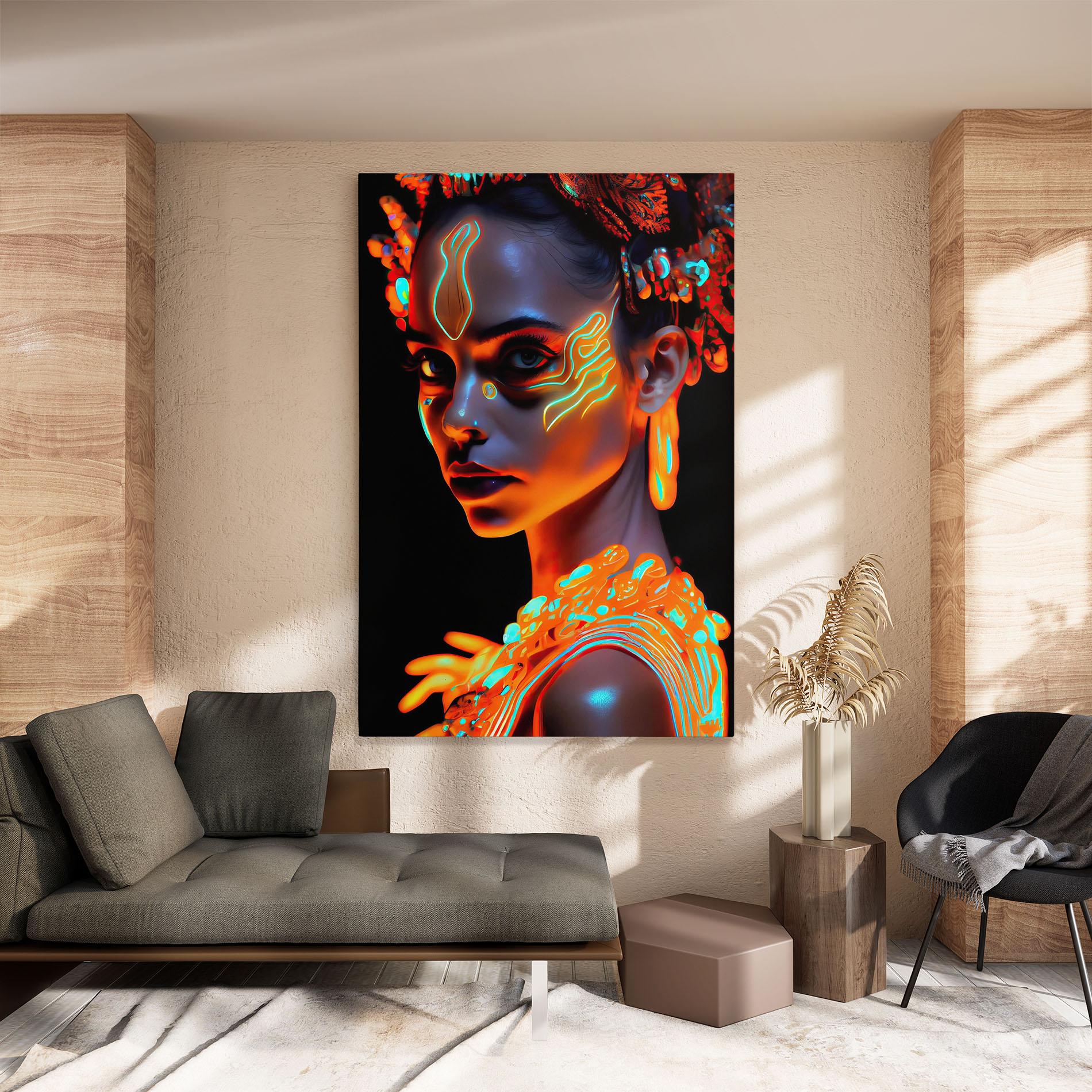 Tablou Canvas Glowing Face Paint mockup 8