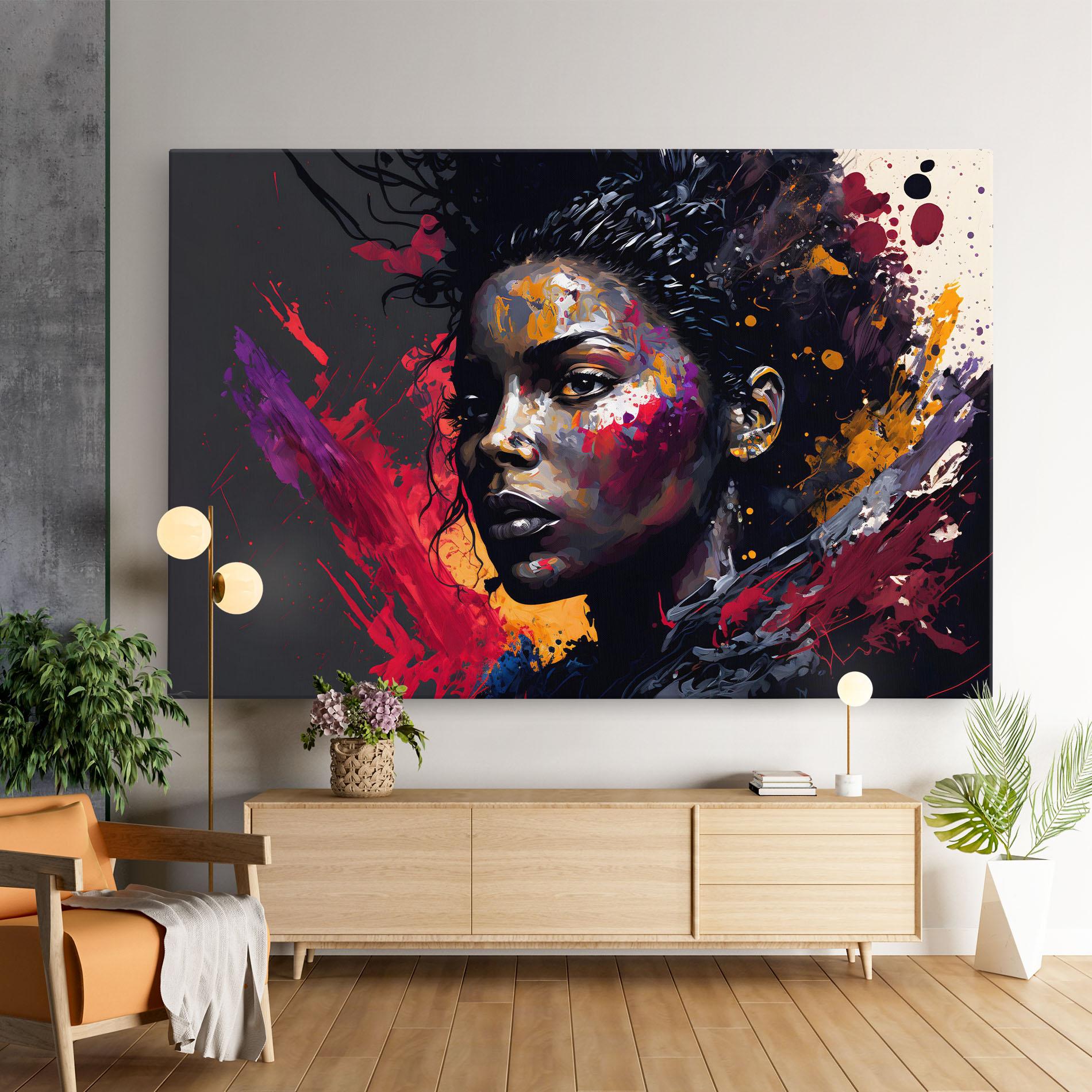 Tablou Canvas African Woman Splash mockup 9