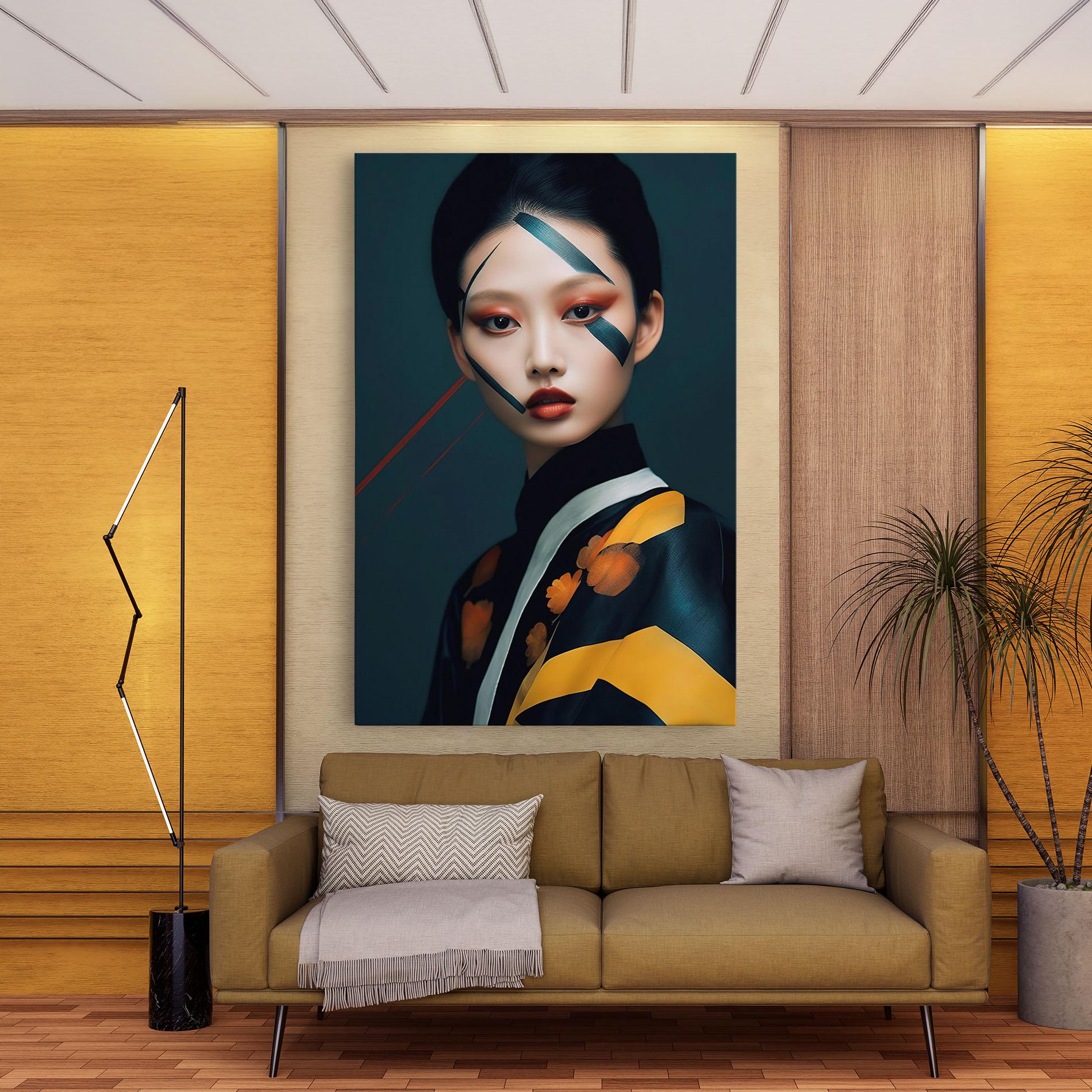Tablou Canvas Asian Painted Woman mockup 9
