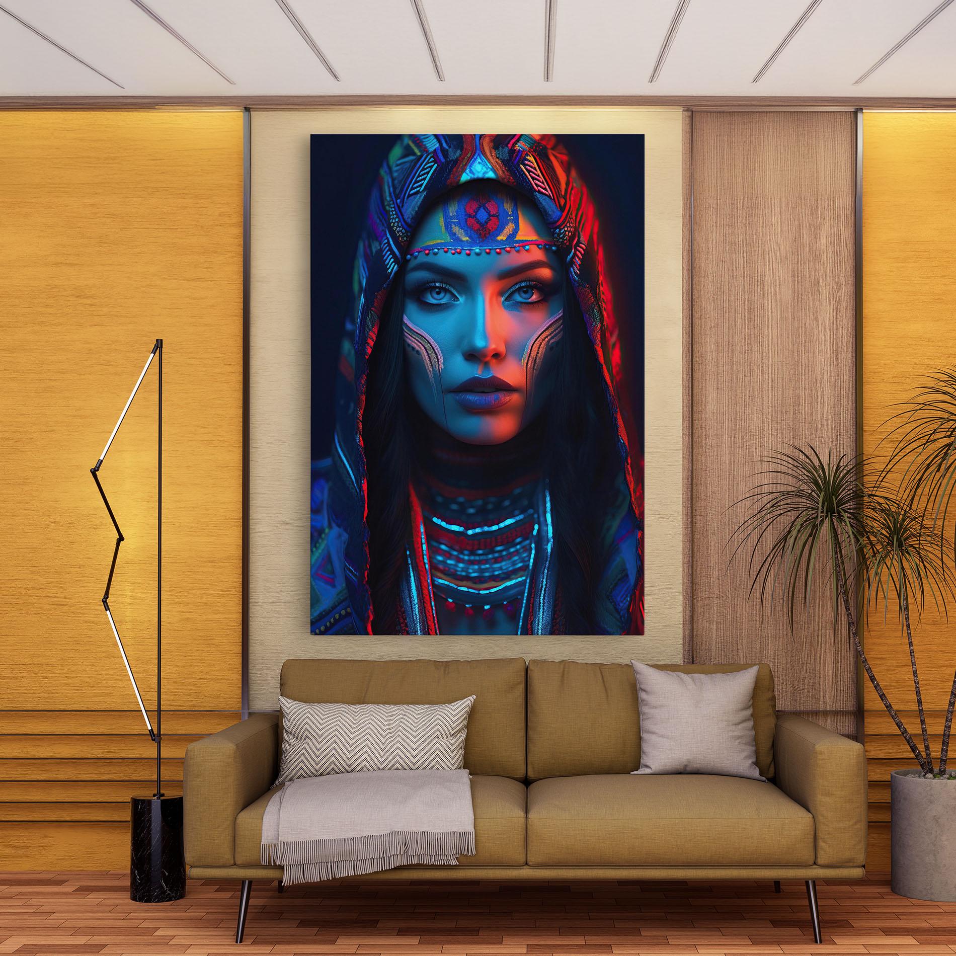 Tablou Canvas Blue Red Light Hood mockup 9