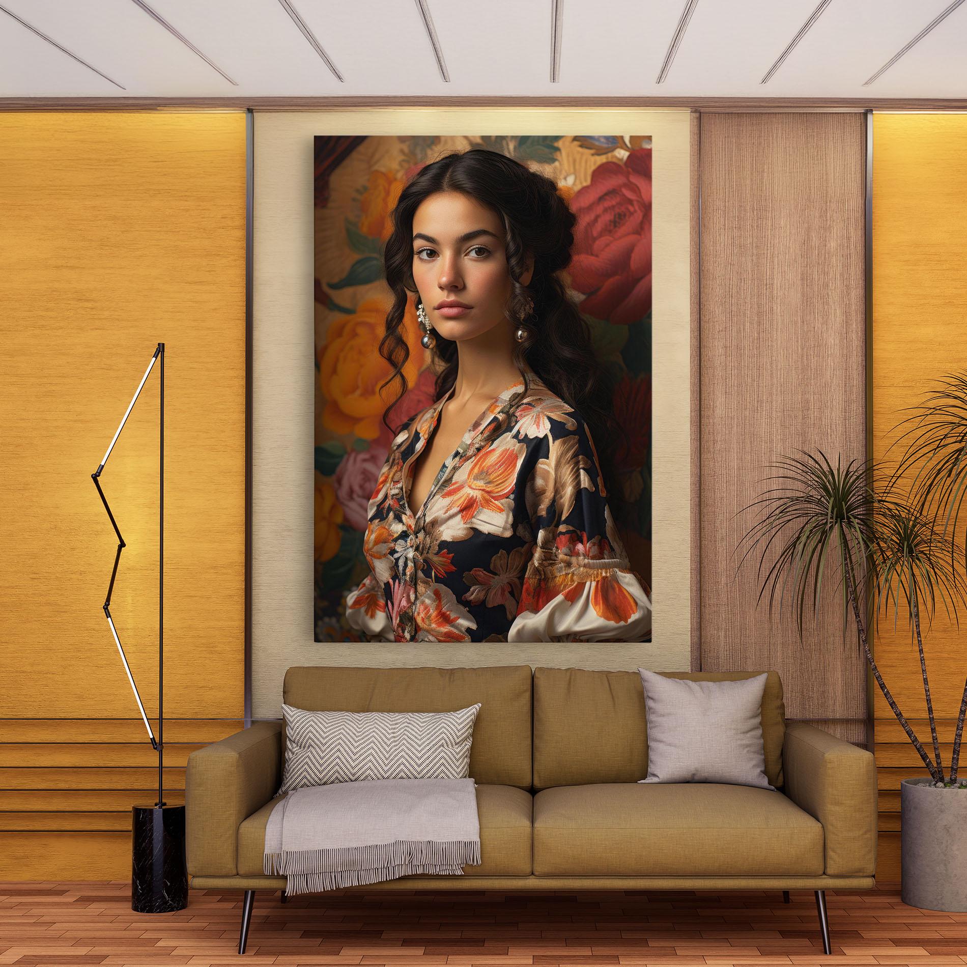 Tablou Canvas Floral Dress Lady mockup 9