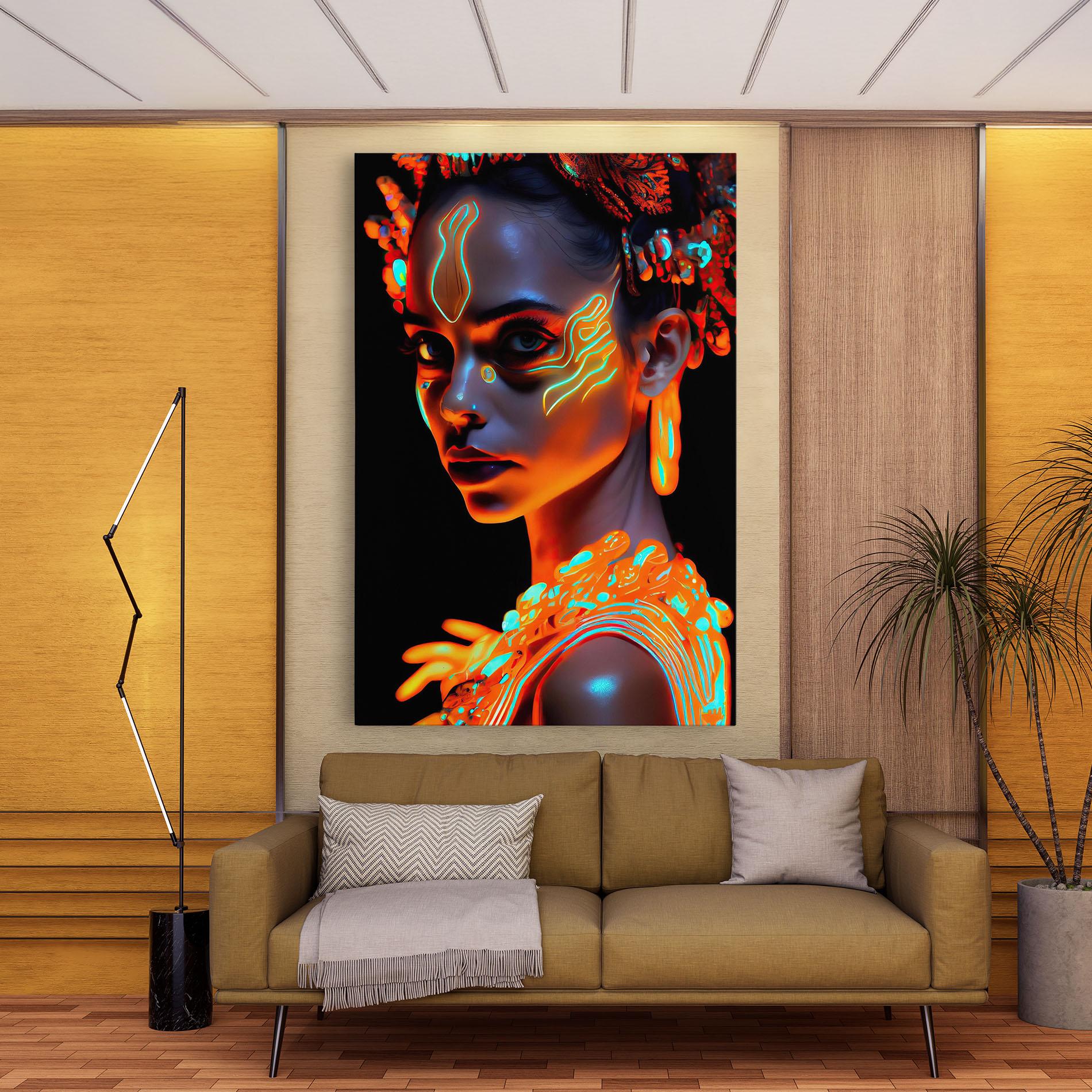 Tablou Canvas Glowing Face Paint mockup 9