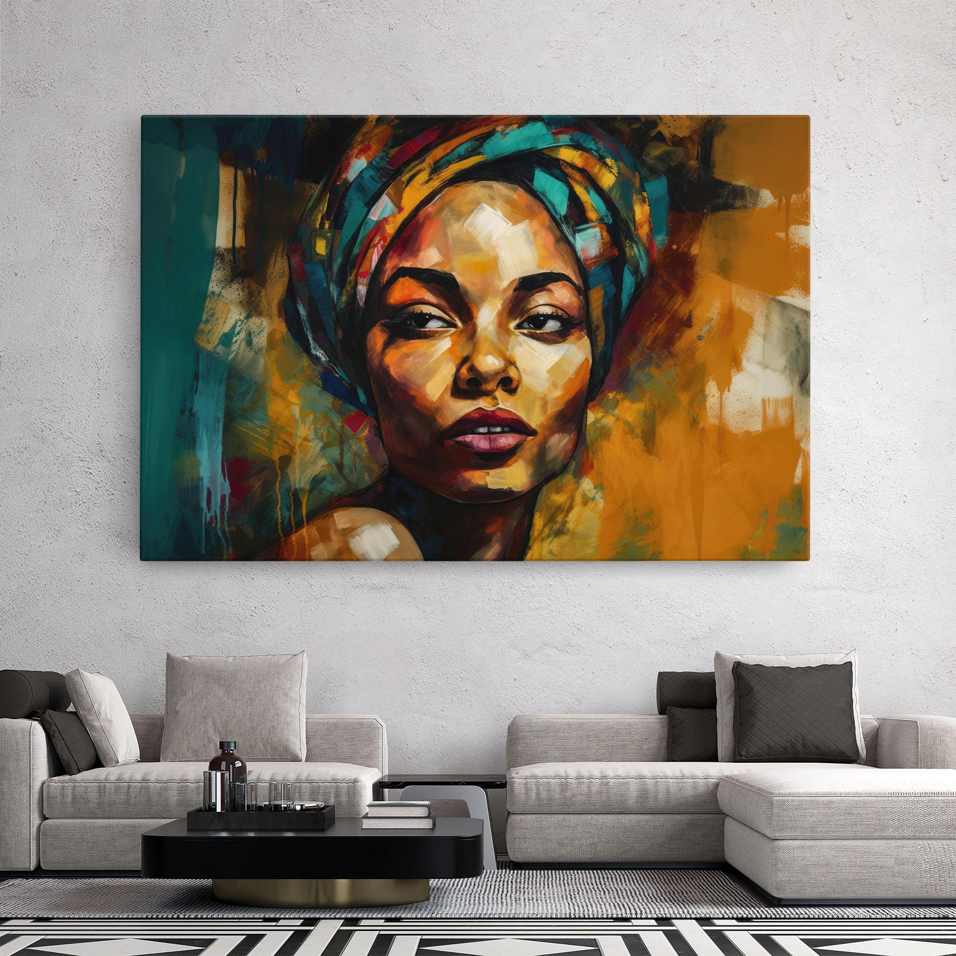 Tablou Canvas African Woman Looking mockup 2
