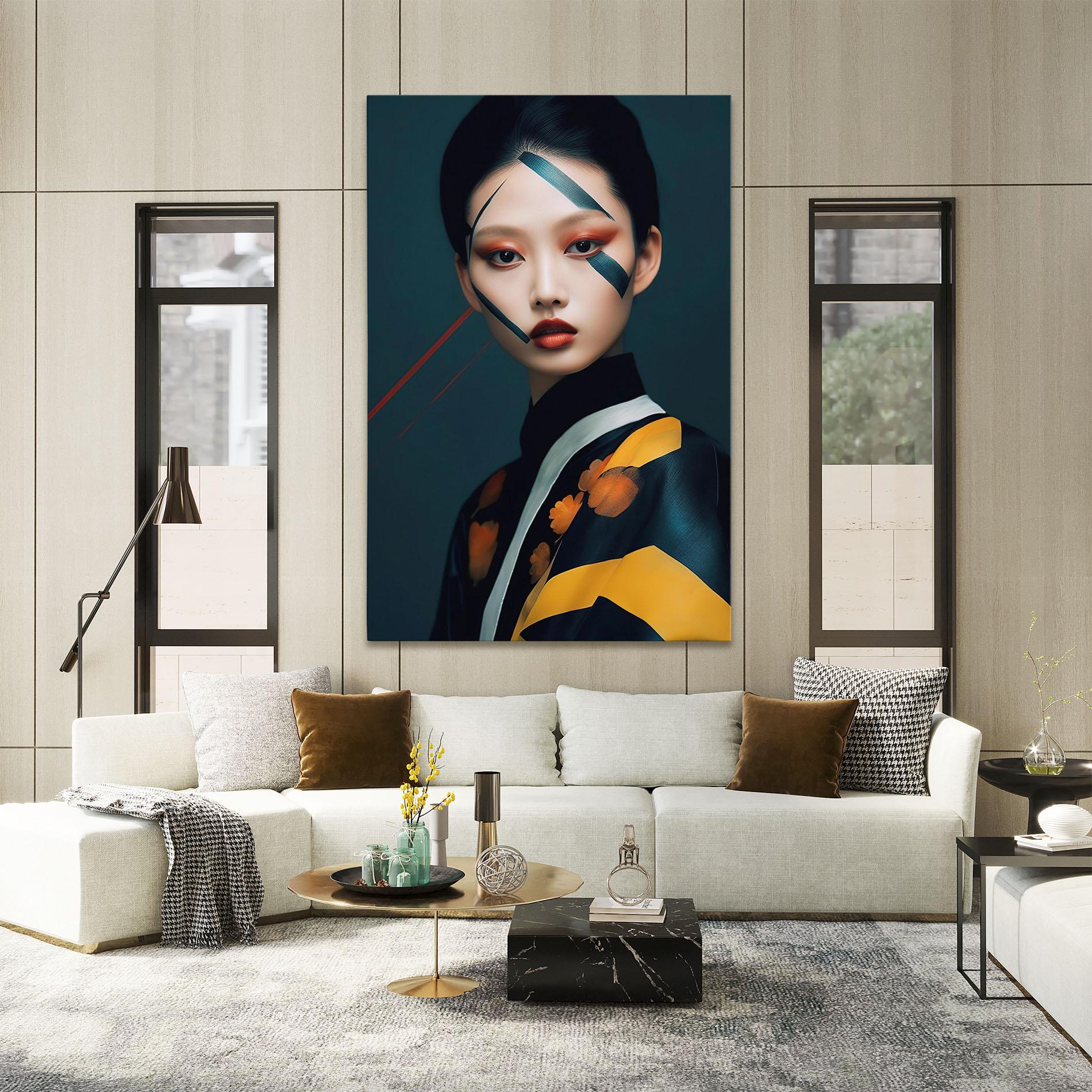 Tablou Canvas Asian Painted Woman mockup 2