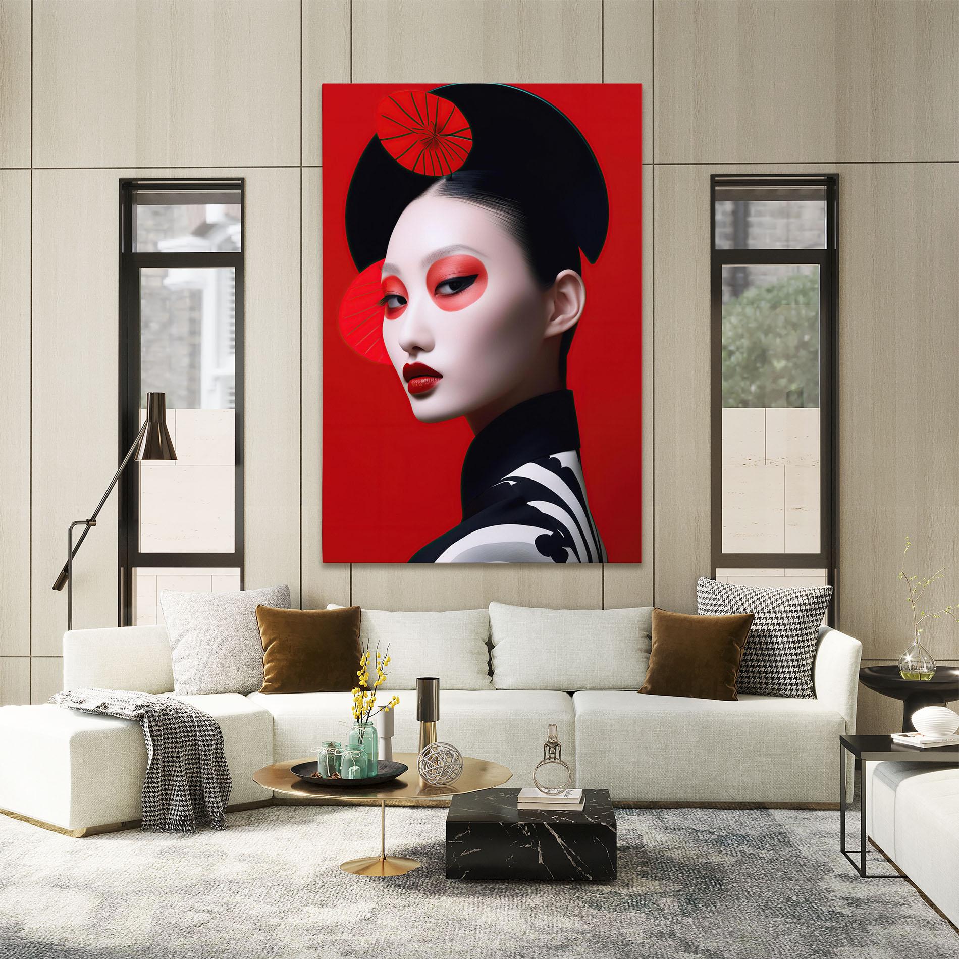 Tablou Canvas Asiatic Red Makeup mockup 2