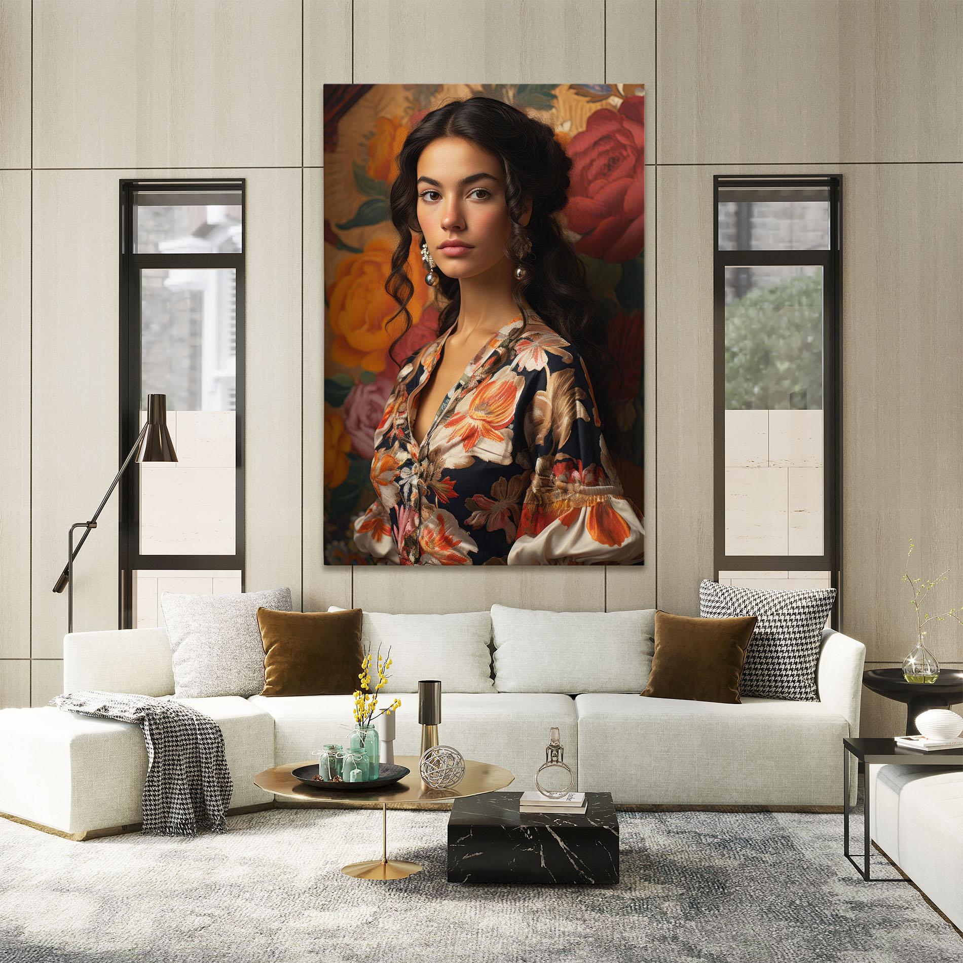 Tablou Canvas Floral Dress Lady mockup 2