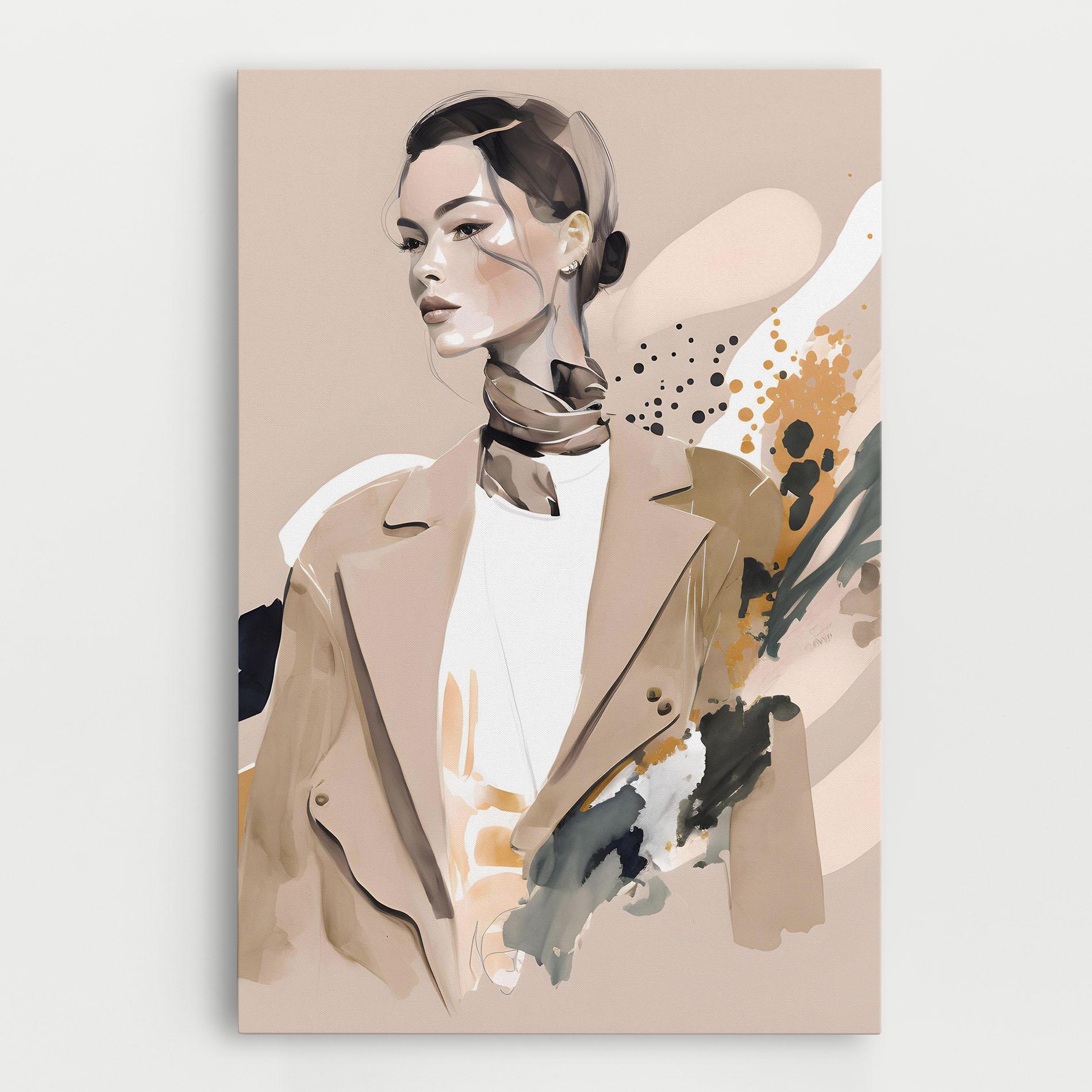 Tablou Canvas Watercolor Stylish Model mockup 0