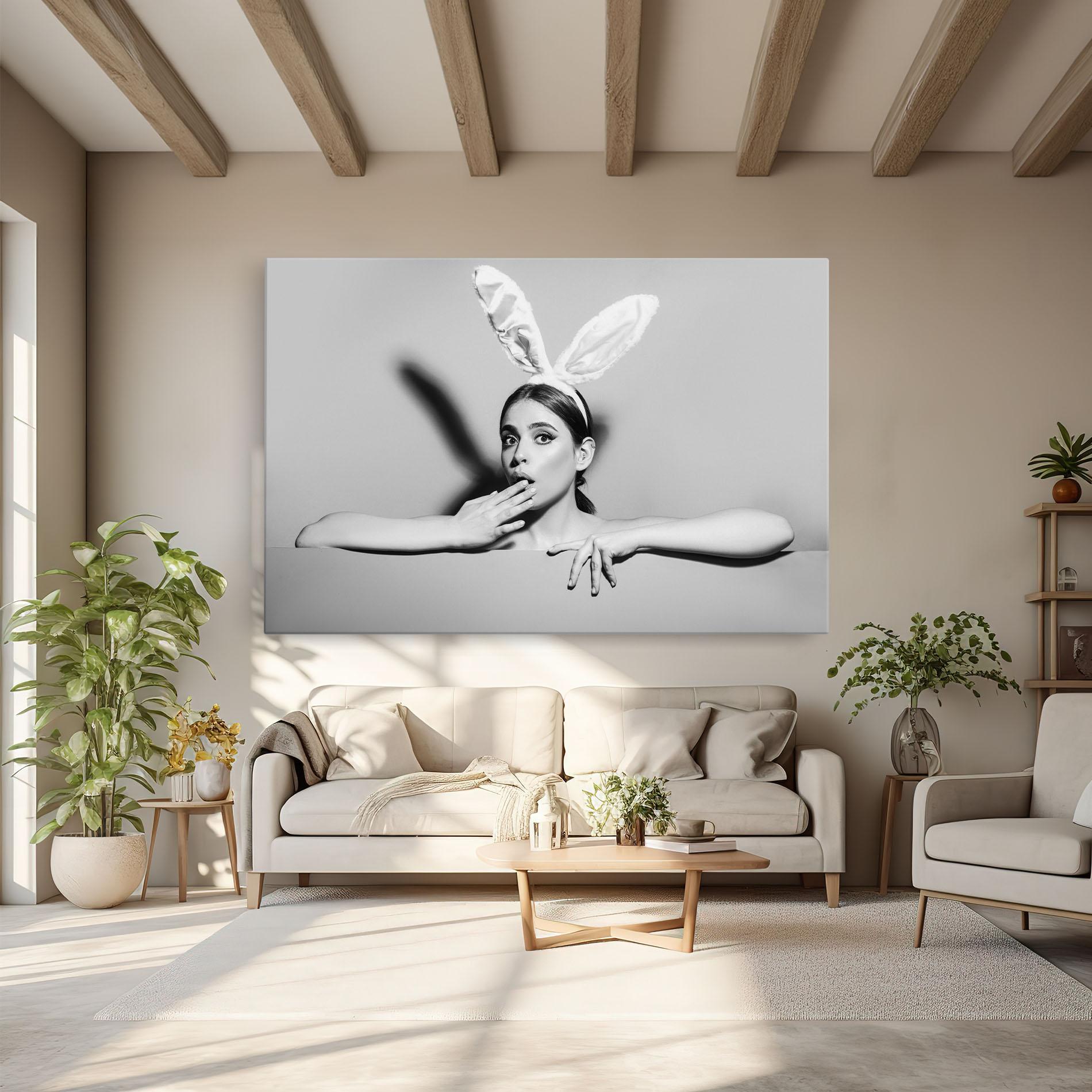Tablou Canvas Bunny Ears Peeking mockup 6