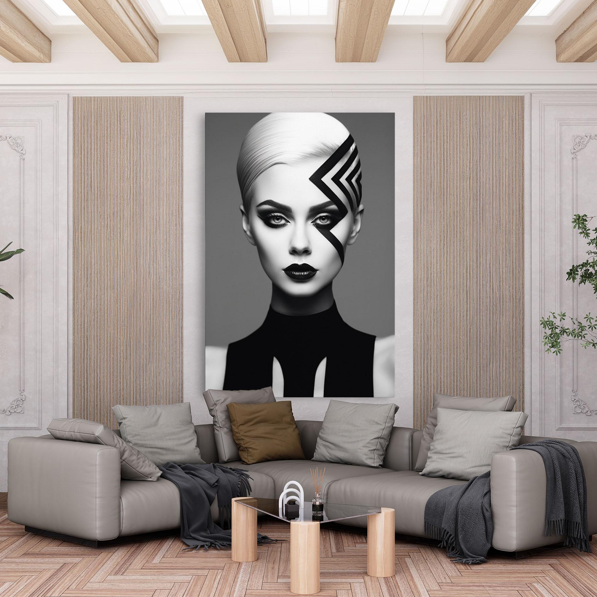 Tablou Canvas Black Lines On Face mockup 6