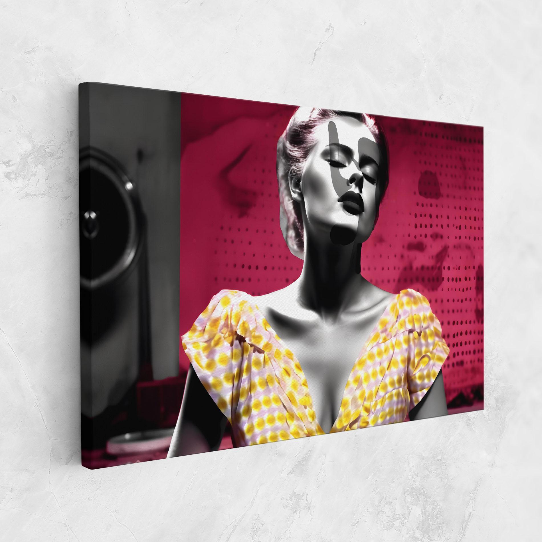 Tablou Canvas Yellow Dress On Pink mockup 1