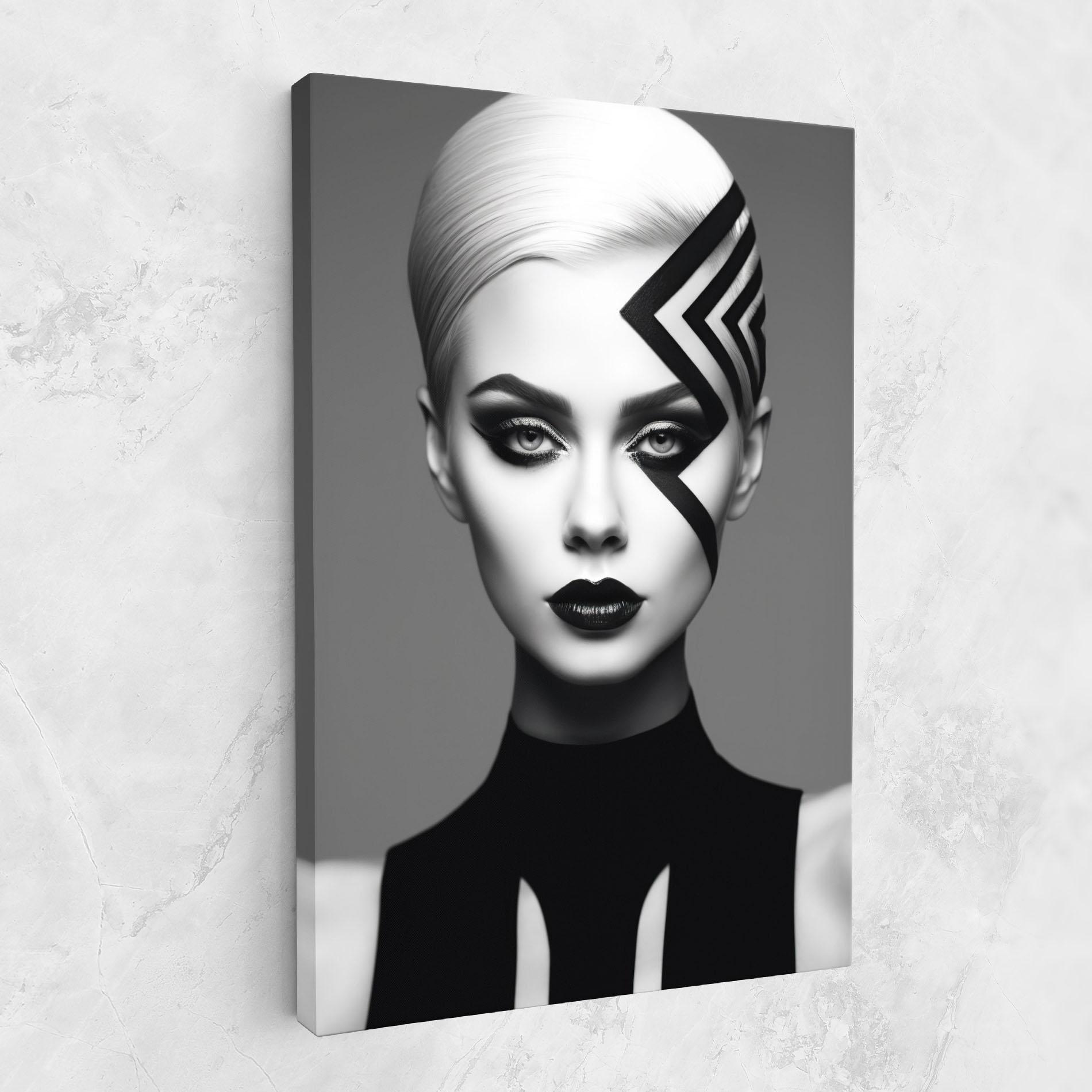 Tablou Canvas Black Lines On Face mockup 1