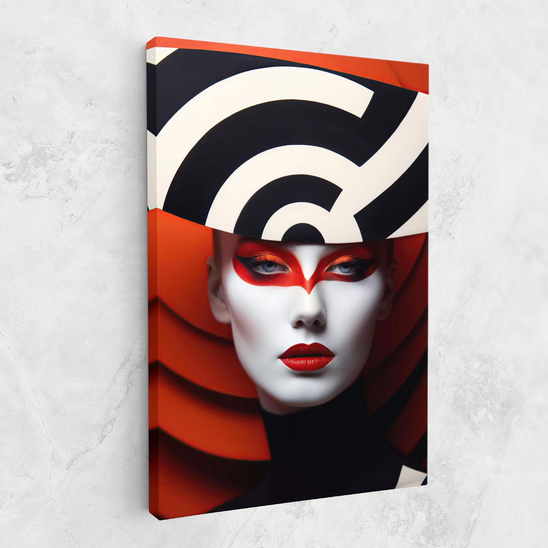 Tablou Canvas Red Black Woman Art mockup 1
