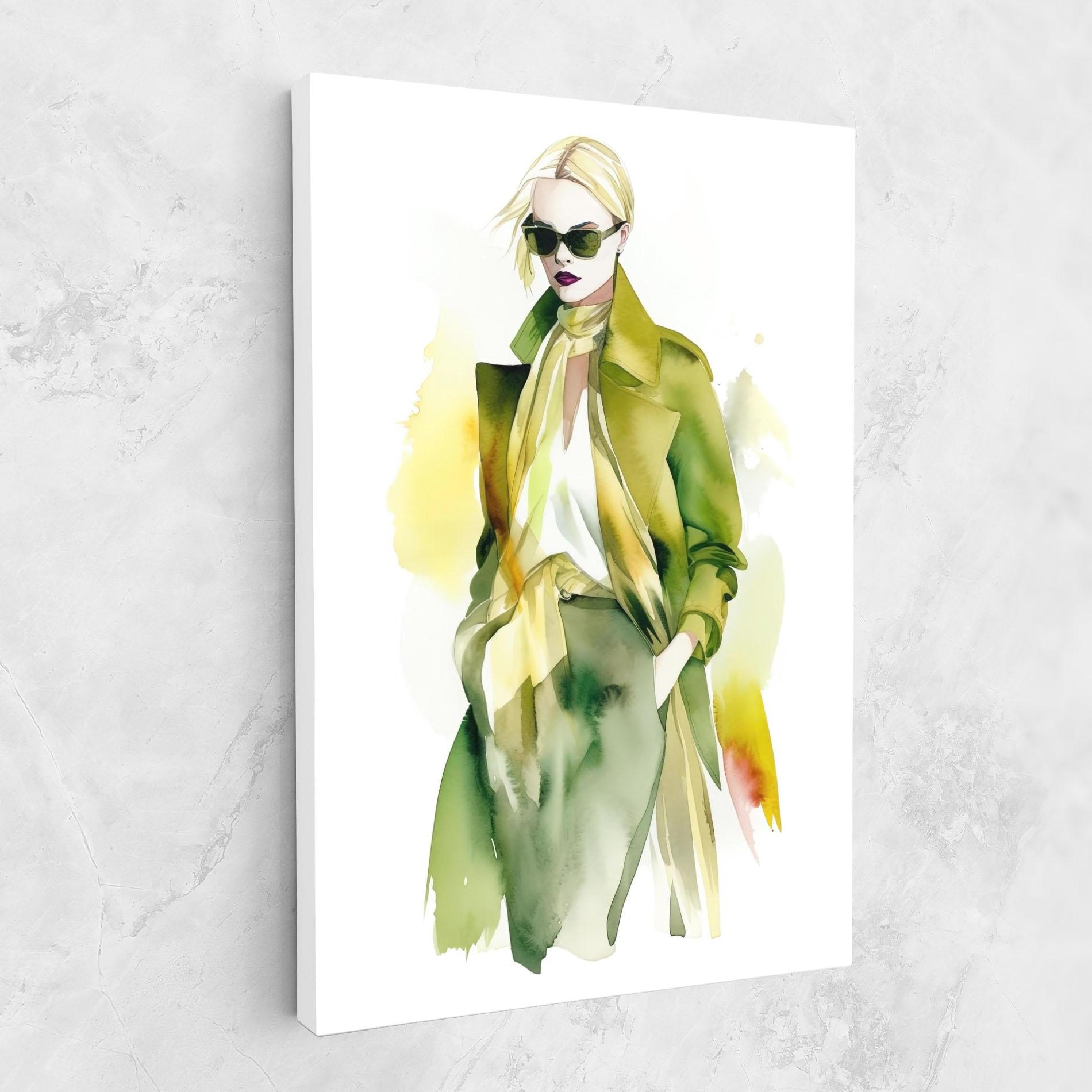 Tablou Canvas Woman Green Fashion mockup 1