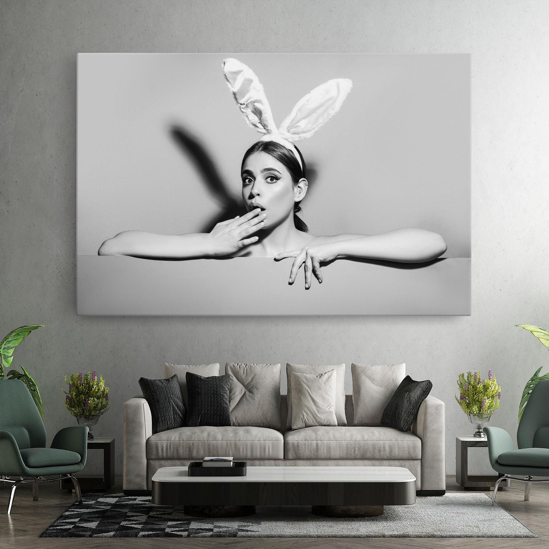Tablou Canvas Bunny Ears Peeking mockup 7