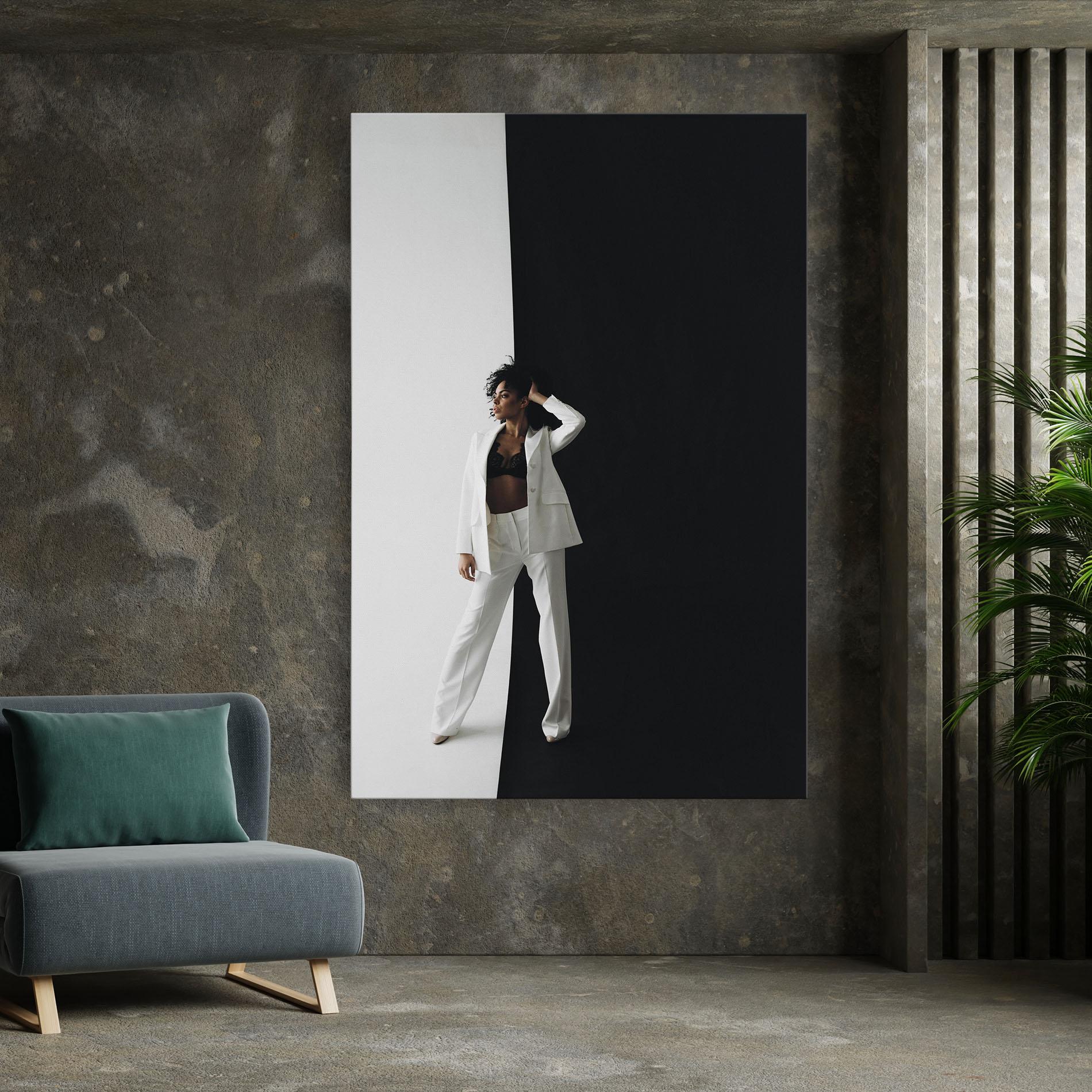 Tablou Canvas African Girl White Outfit mockup 7