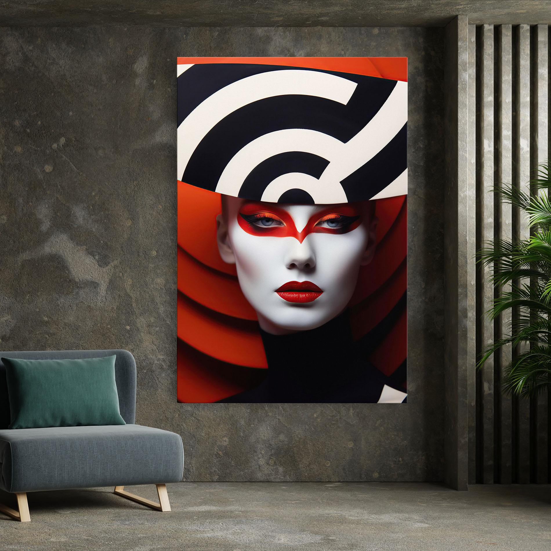 Tablou Canvas Red Black Woman Art mockup 7