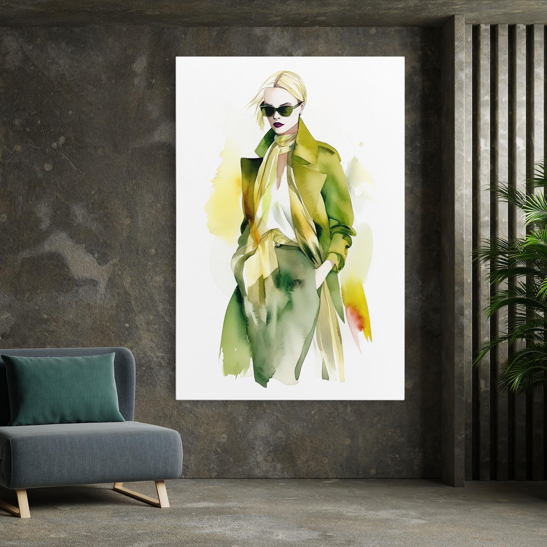 Tablou Canvas Woman Green Fashion mockup 7