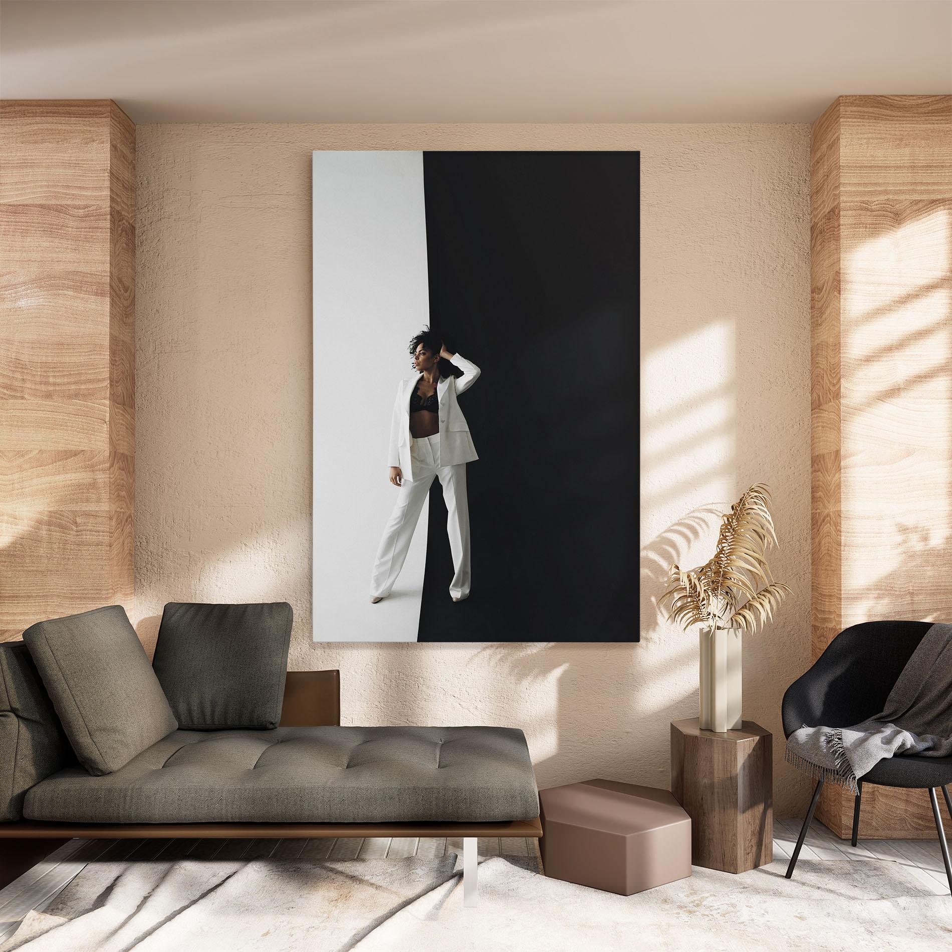 Tablou Canvas African Girl White Outfit mockup 8