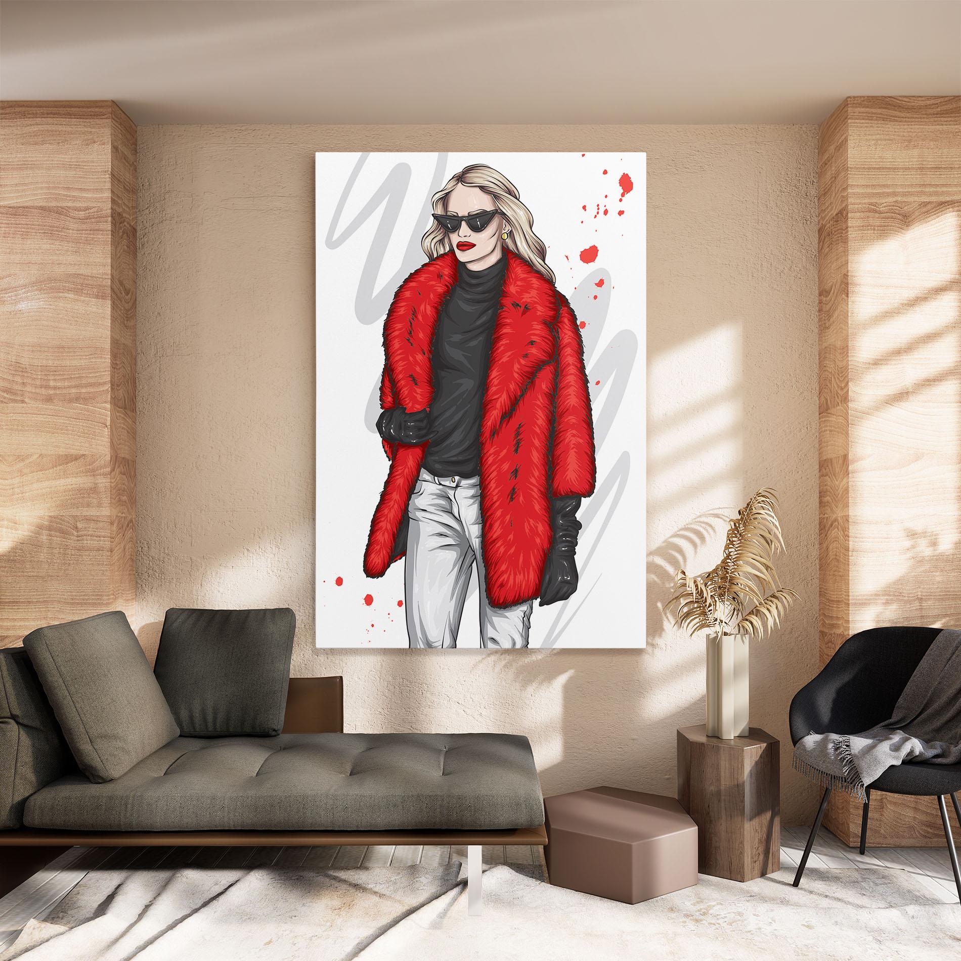 Tablou Canvas Black Blouse Woman mockup 8