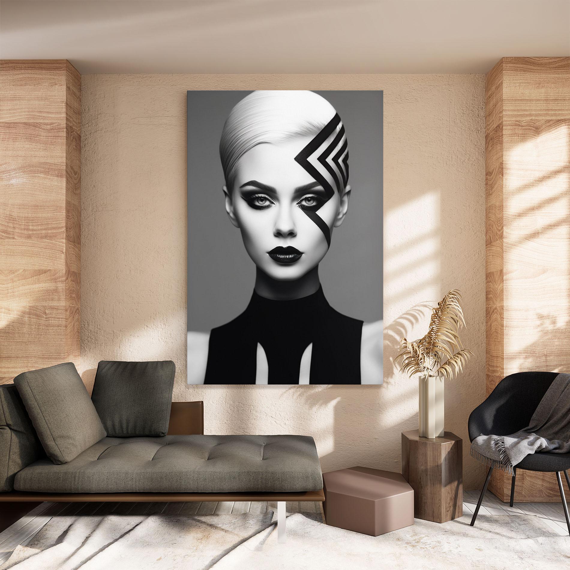 Tablou Canvas Black Lines On Face mockup 8