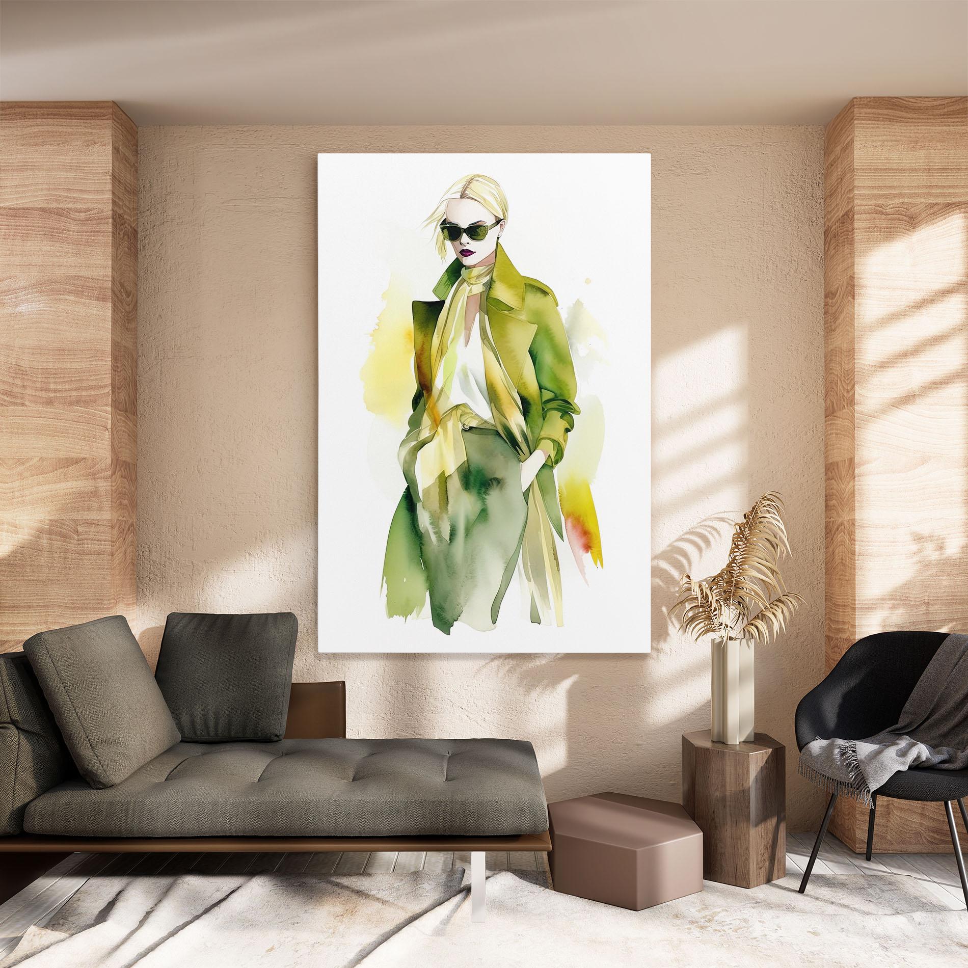 Tablou Canvas Woman Green Fashion mockup 8