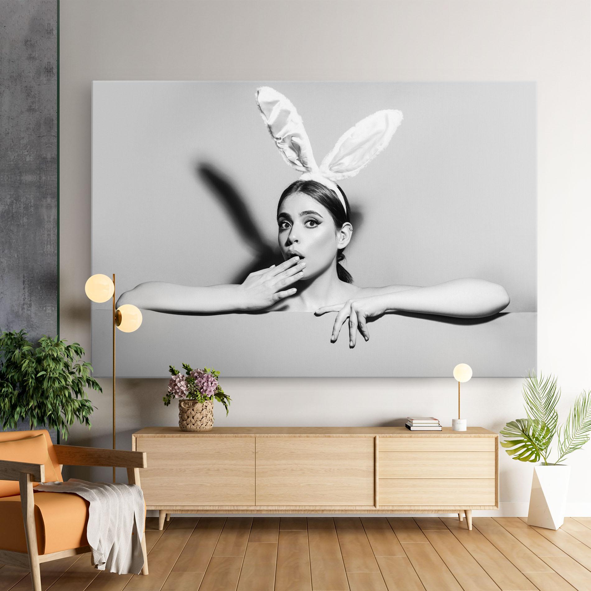 Tablou Canvas Bunny Ears Peeking mockup 9