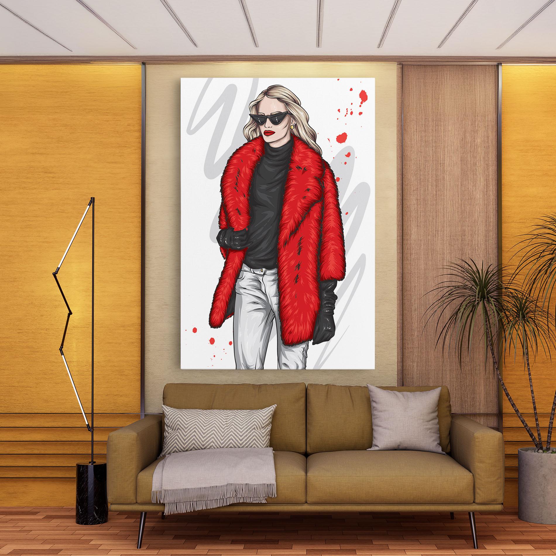 Tablou Canvas Black Blouse Woman mockup 9