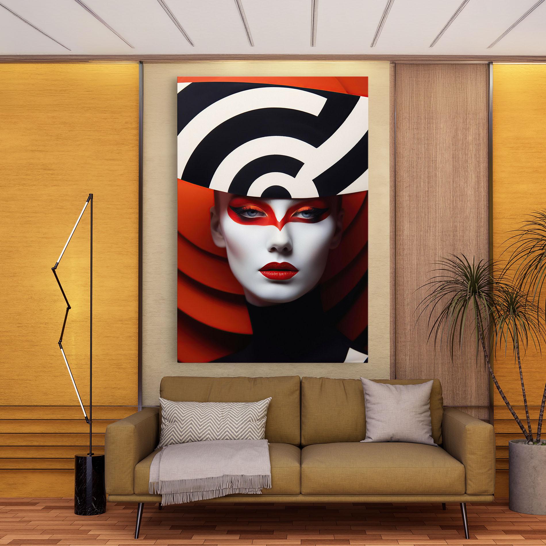 Tablou Canvas Red Black Woman Art mockup 9