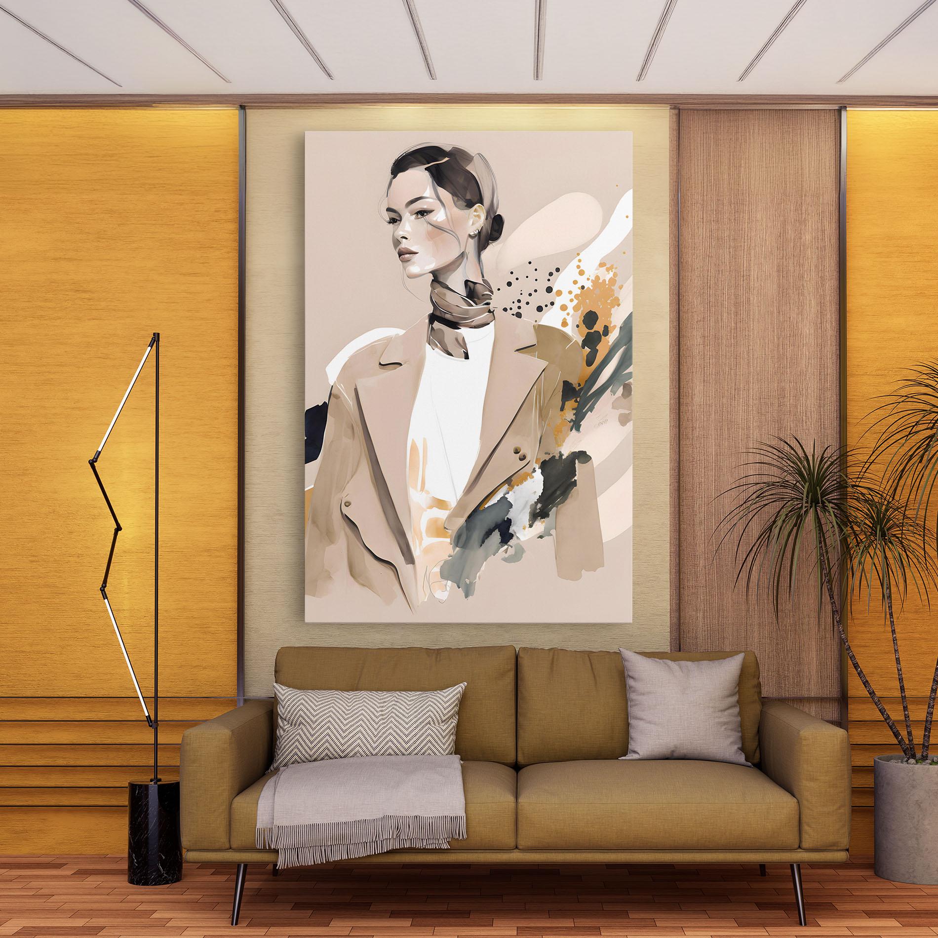 Tablou Canvas Watercolor Stylish Model mockup 9