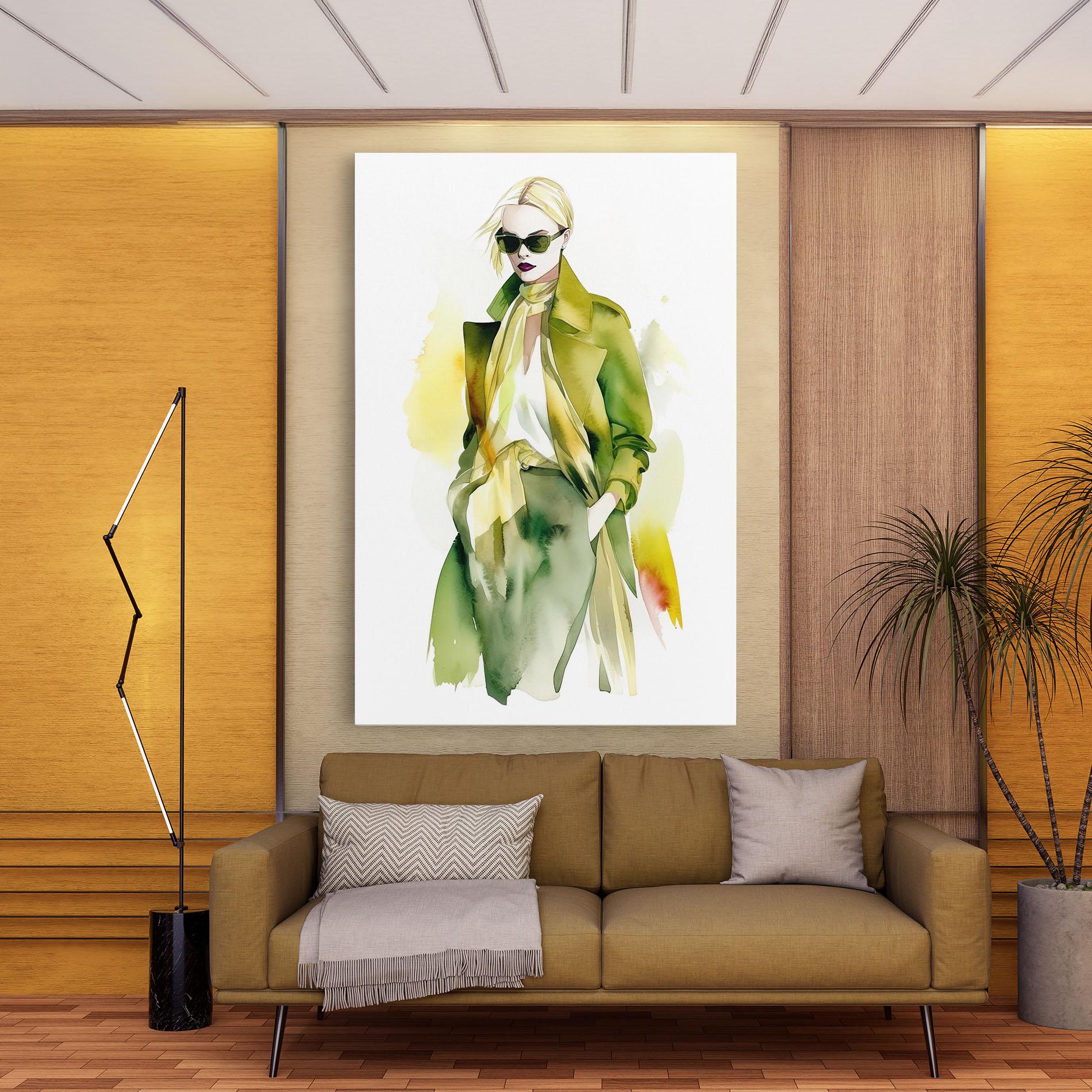 Tablou Canvas Woman Green Fashion mockup 9