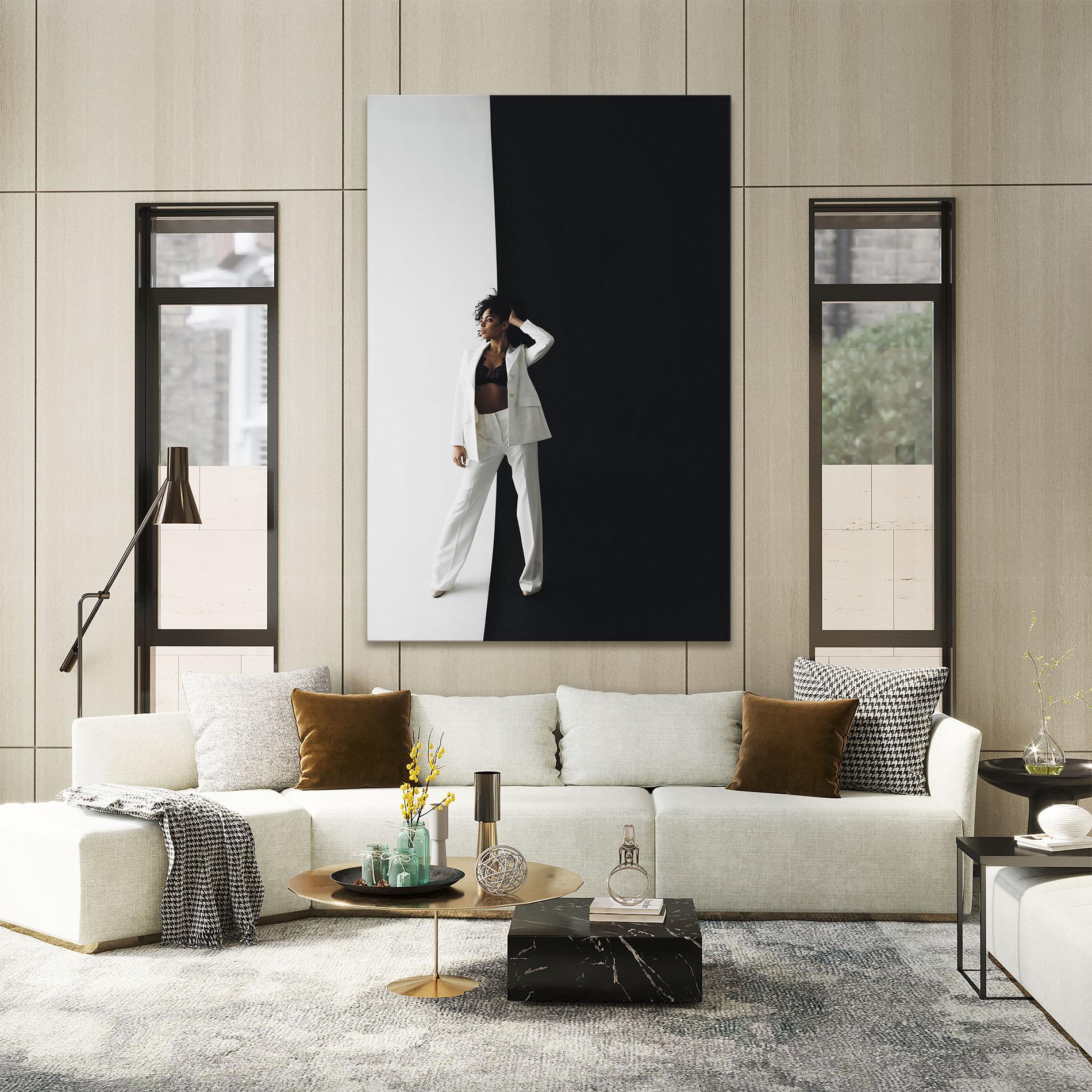 Tablou Canvas African Girl White Outfit mockup 2