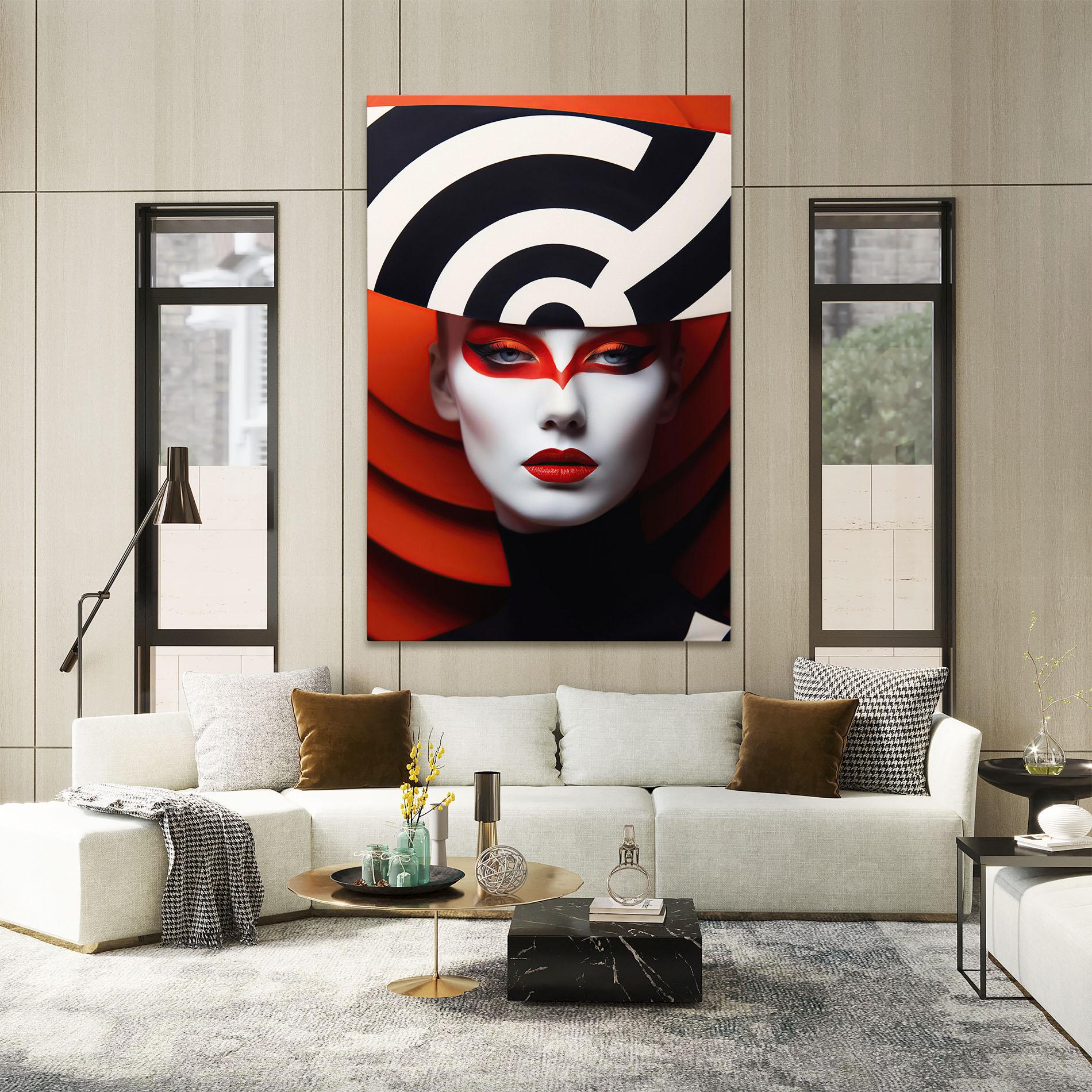 Tablou Canvas Red Black Woman Art mockup 2