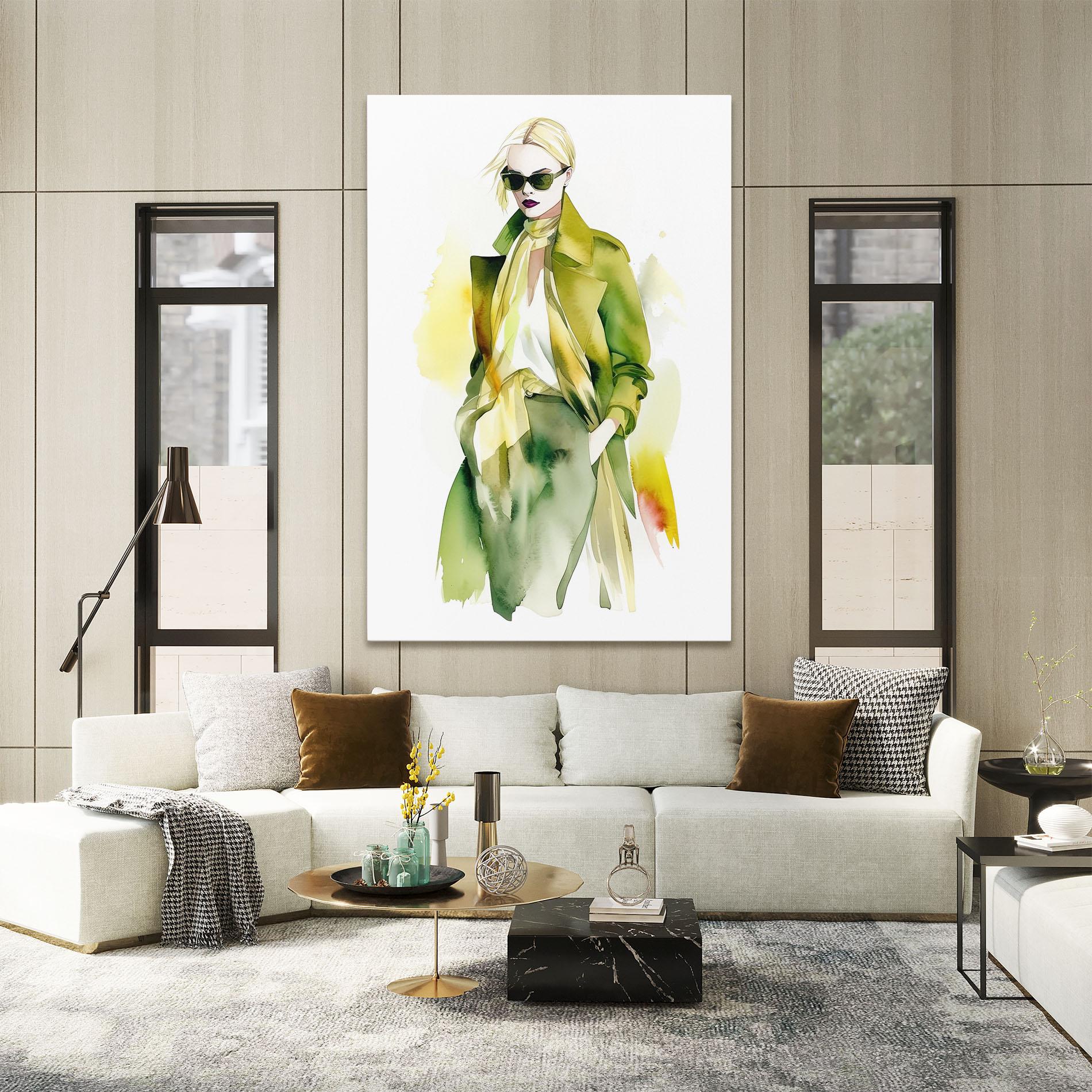 Tablou Canvas Woman Green Fashion mockup 2