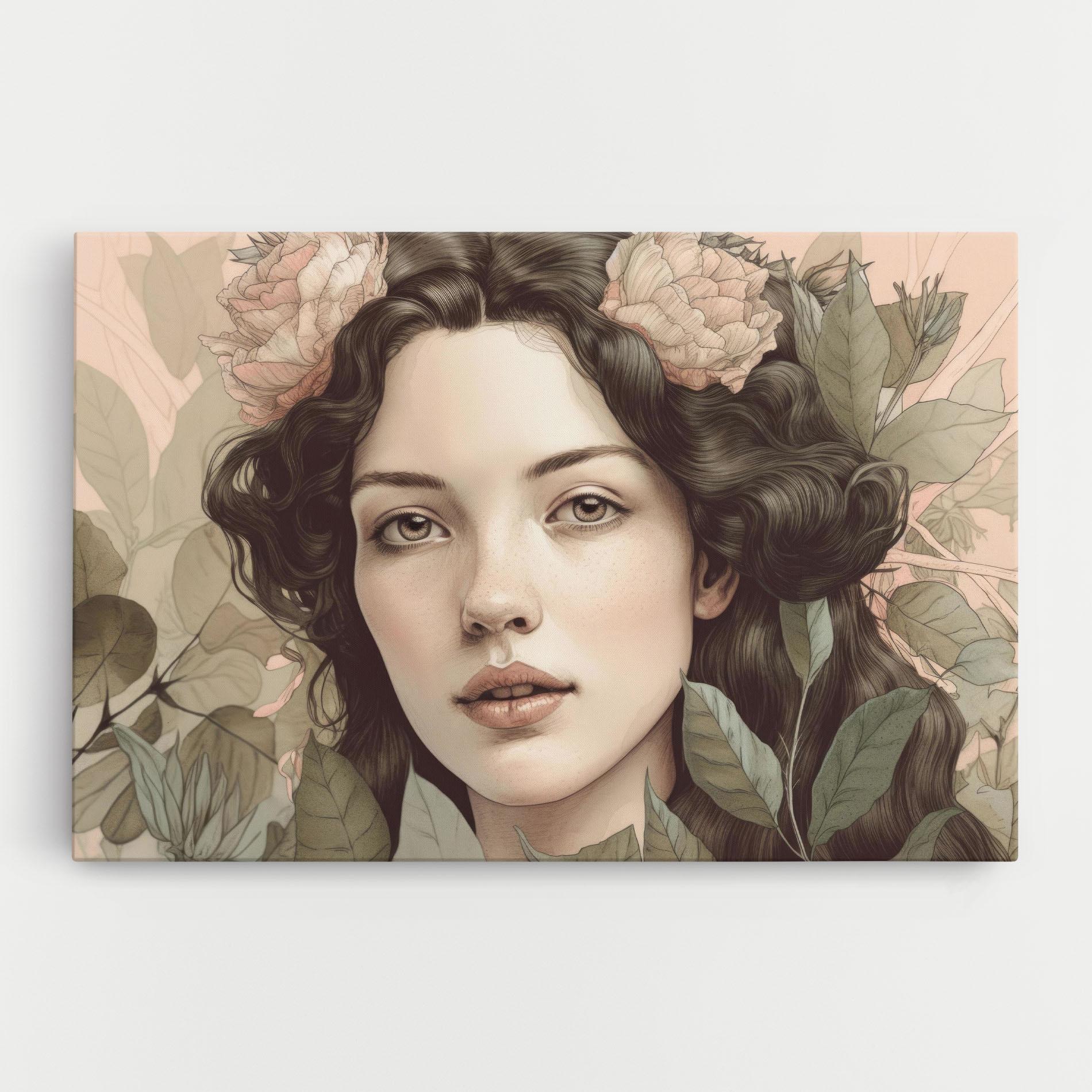 Tablou Canvas Beautiful Vintage Portrait mockup 0
