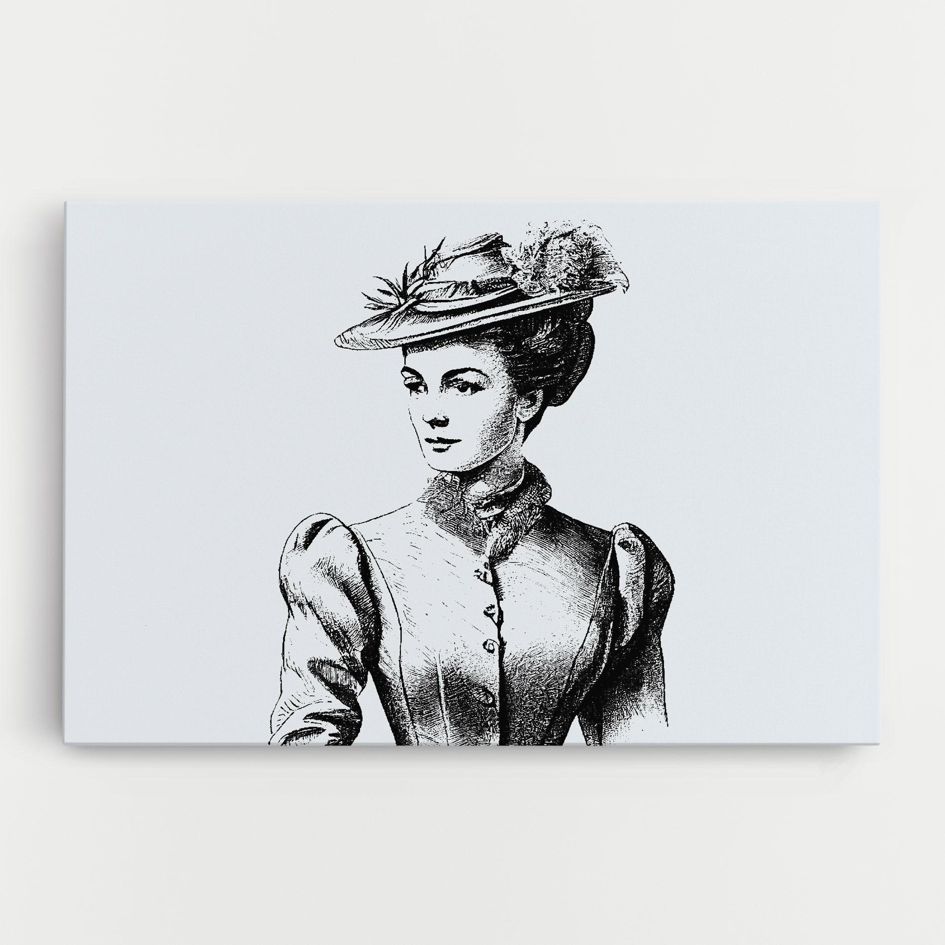 Tablou Canvas Noble Lady Hat mockup 0